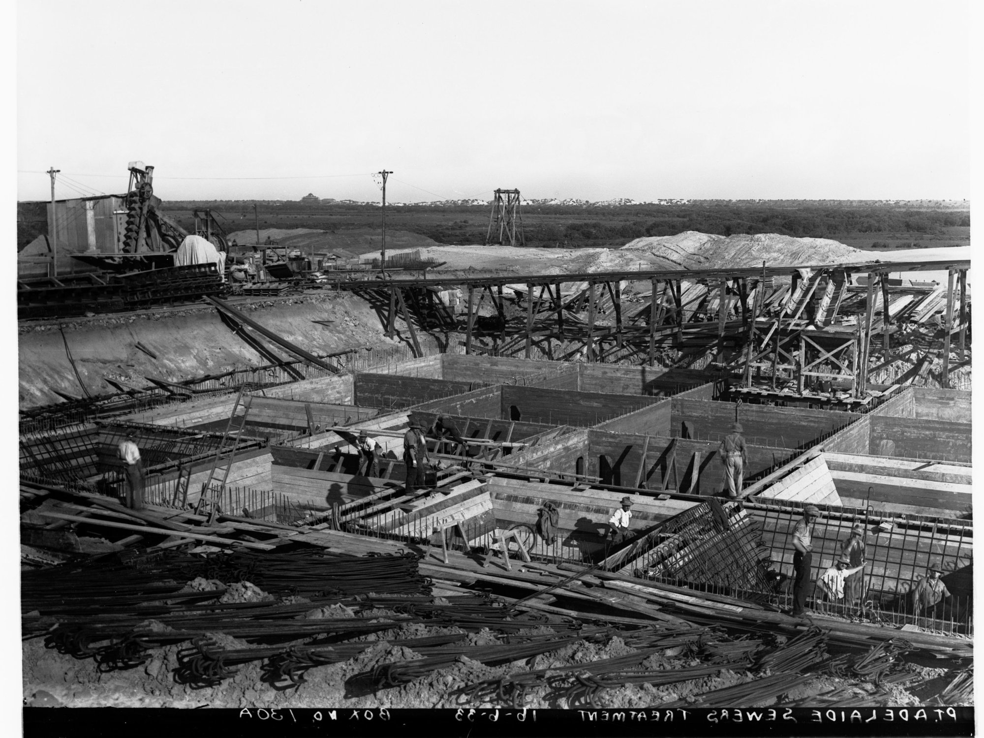 Port Adelaide Sewers Men Working on Foundation