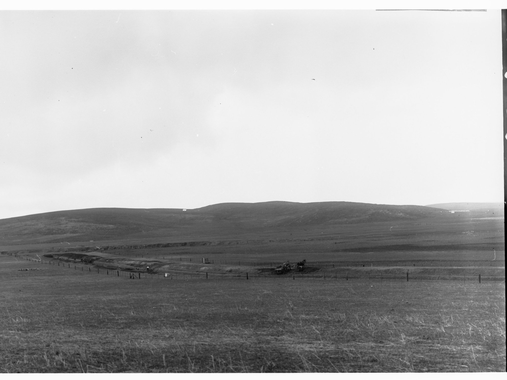 Bundaleer Fresh Water Creek excavating new channel - showing workmen and one horse and cart