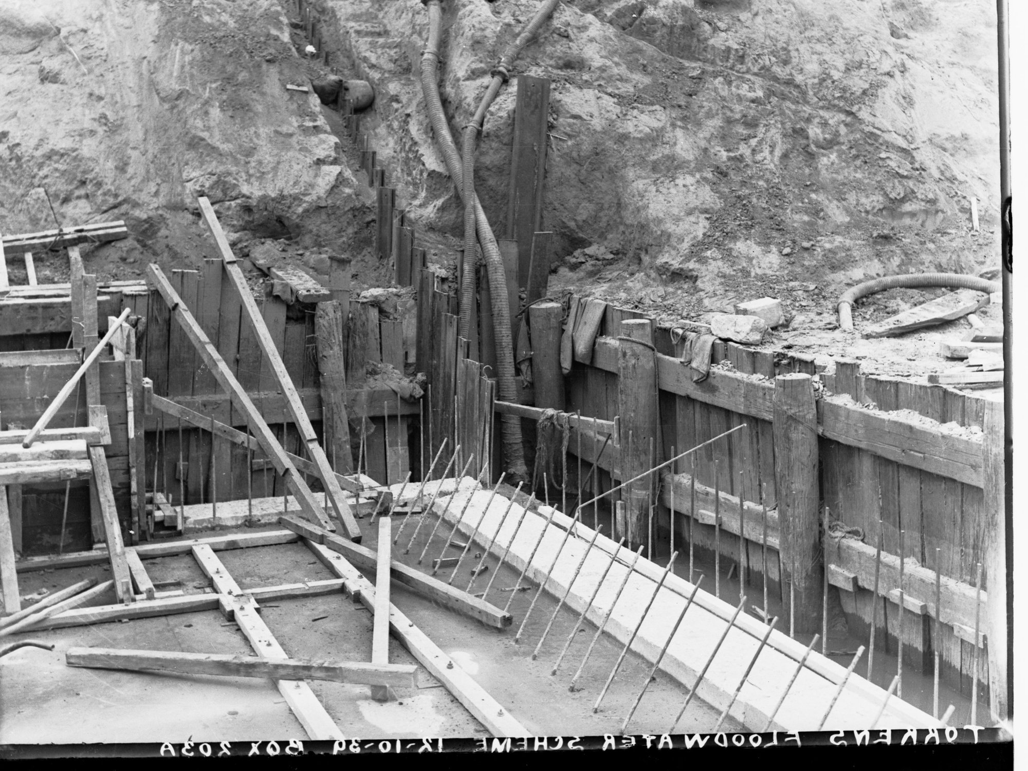 Torrens Floodwater Scheme Showing Construction Work