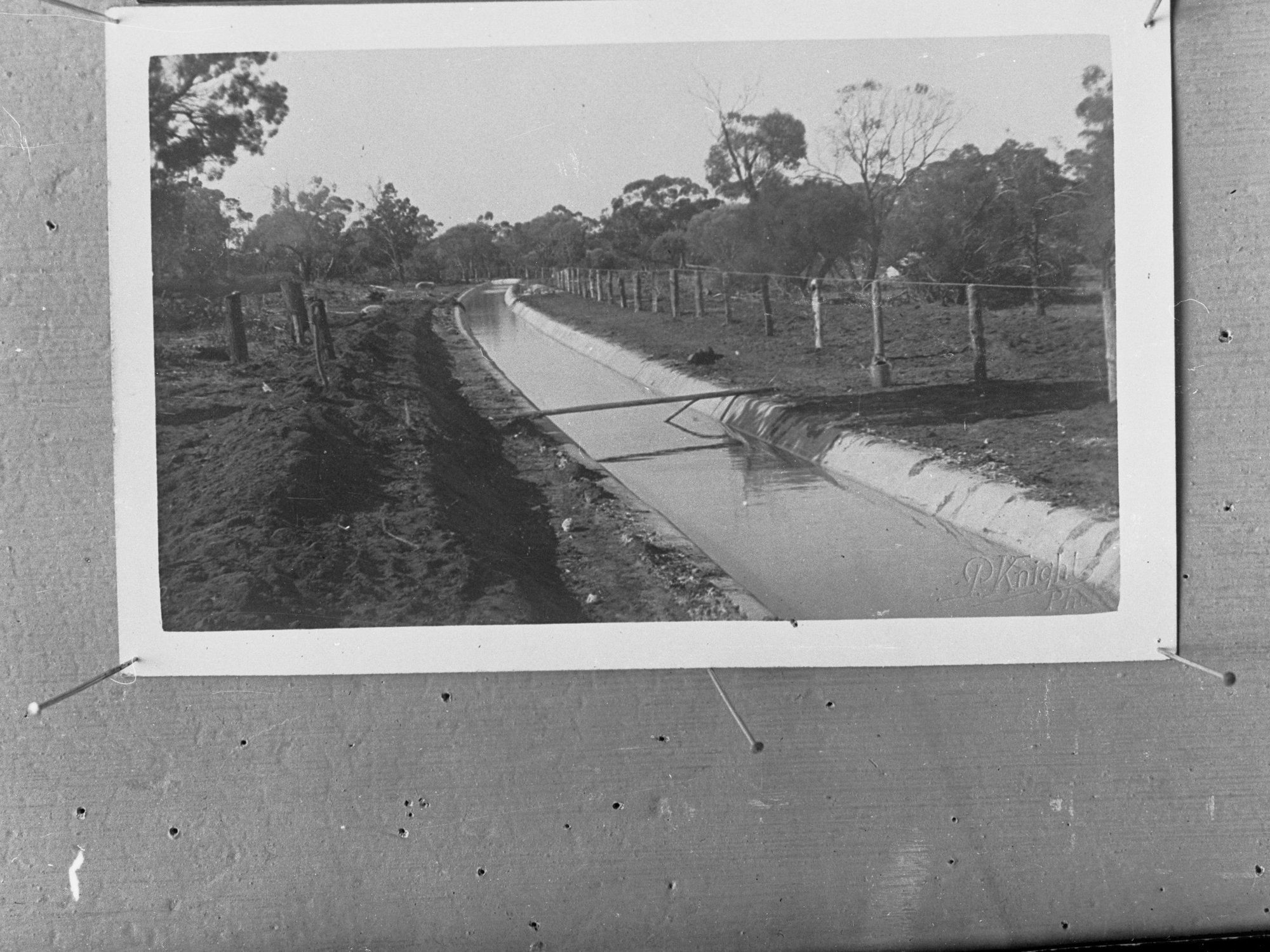 Irrigation canals in the Riverland, South Australia,  possibly Mypolonga or Berri