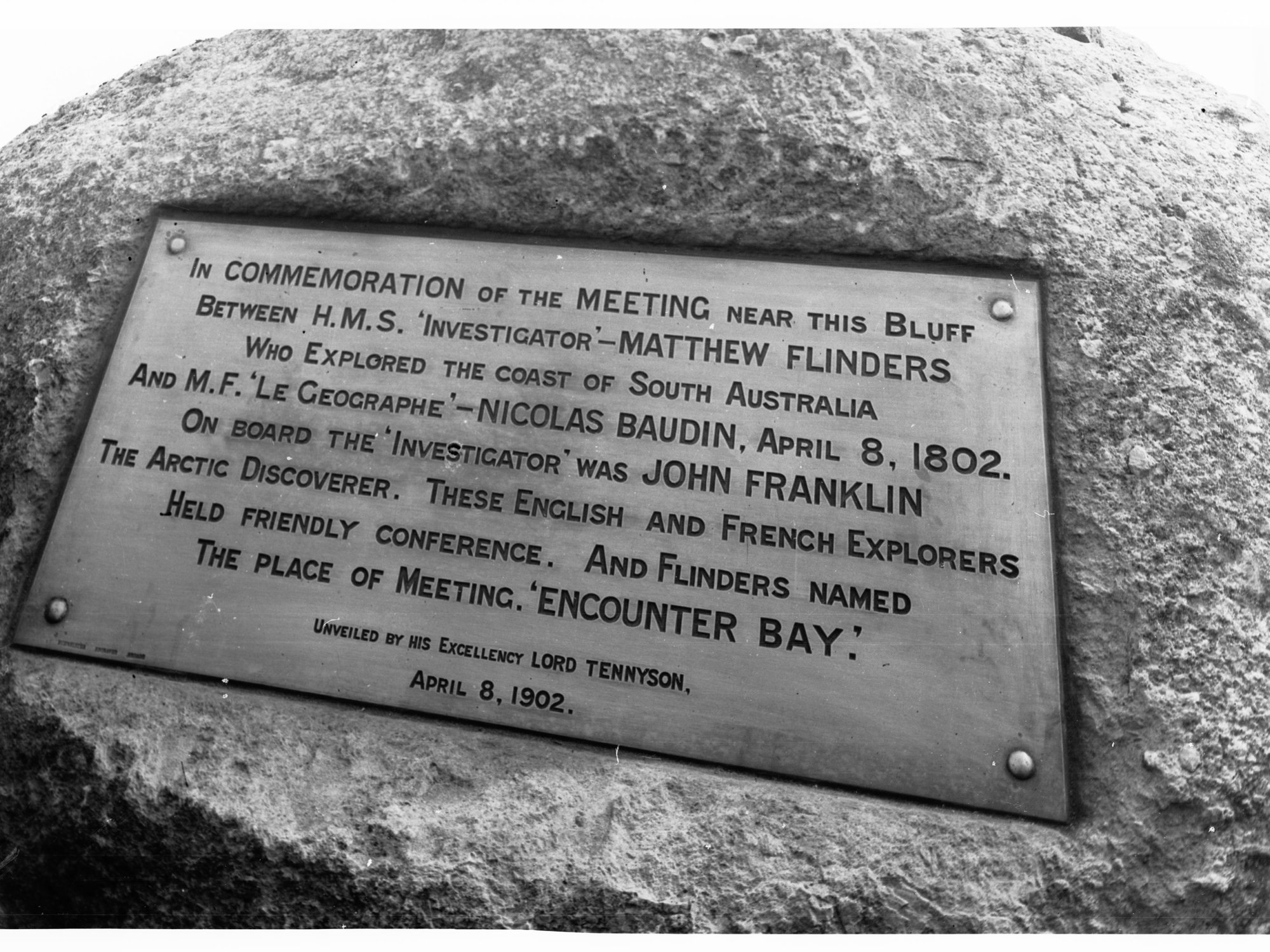 Memorial Plaque at Encounter Bay