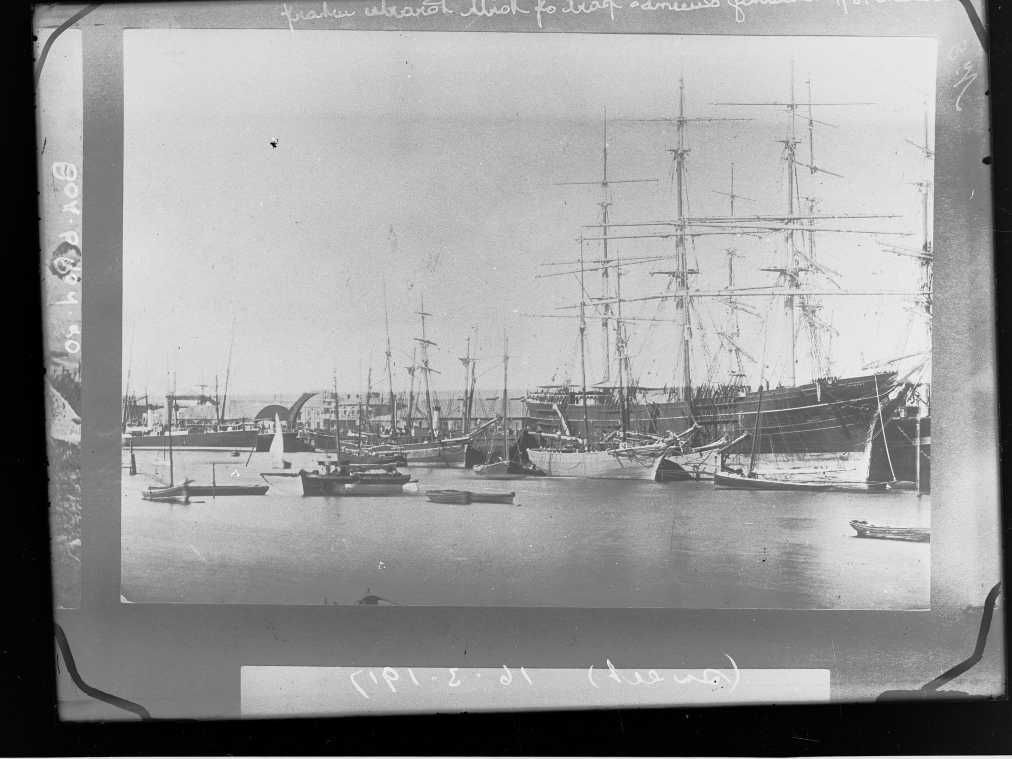 The Bulwark and other ships at Queen's Wharf in Port Adelaide, 1878