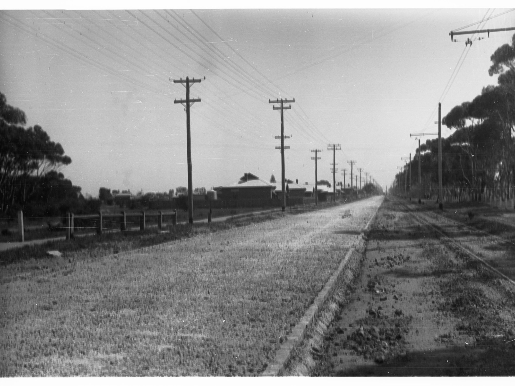 Port Road at Albert Park Showing Tram Line