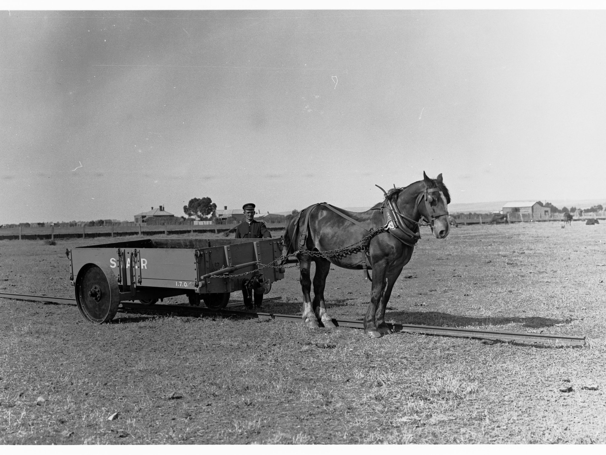 South Australian Railways Monorail Truck - truck is horse drawn