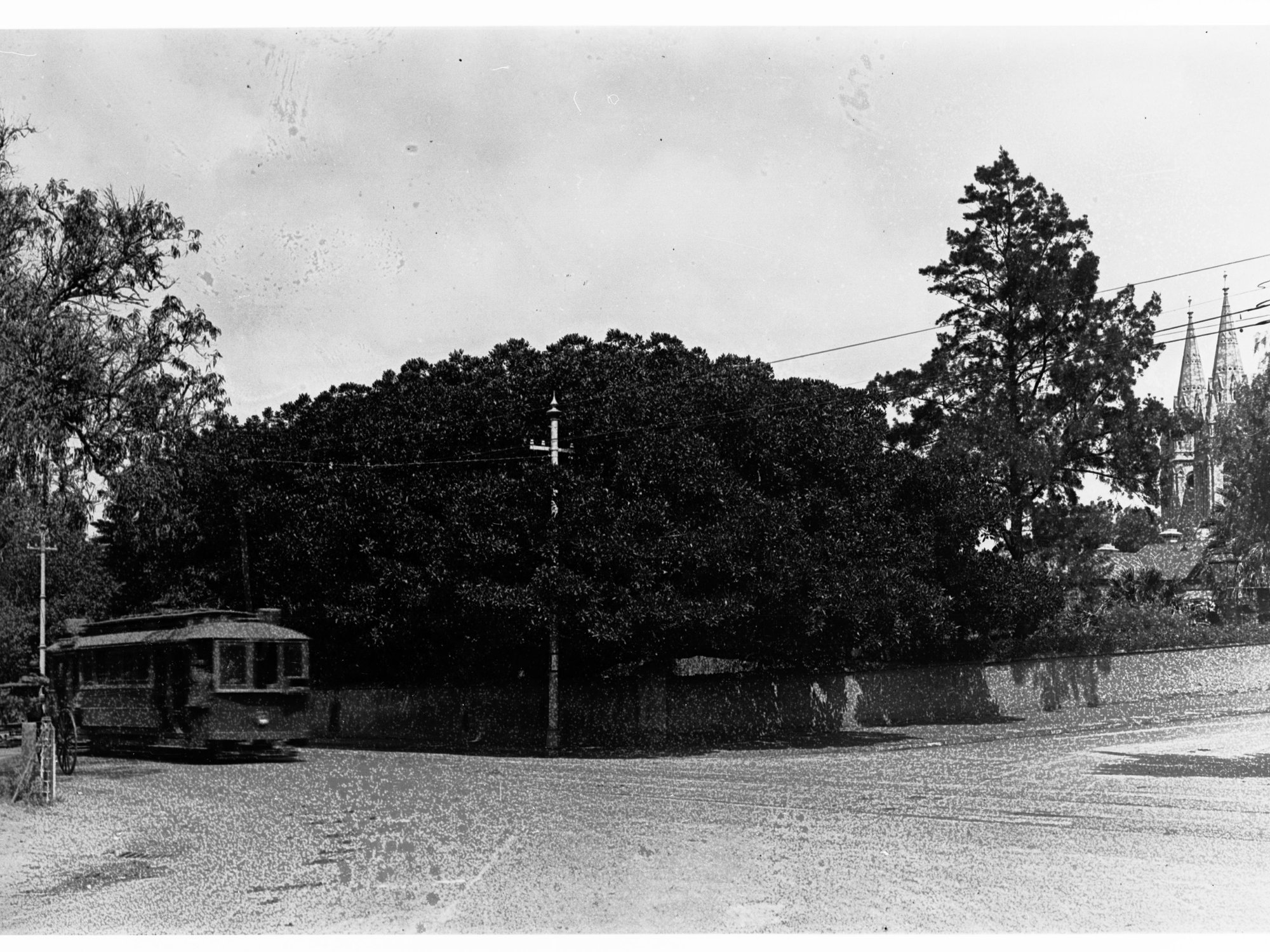 Tram on Road Near Saint Peters Cathedral