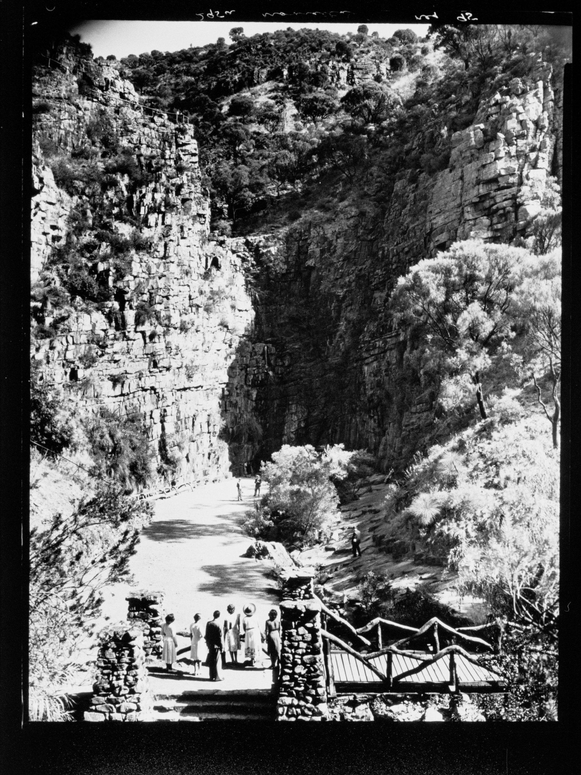 Morialta - people standing near bridge