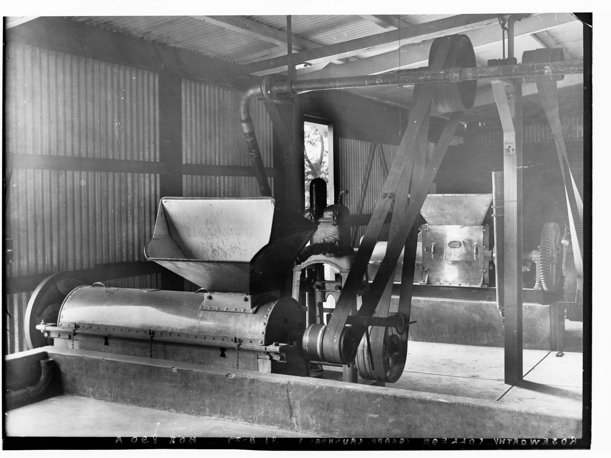 Roseworthy College grape crushers