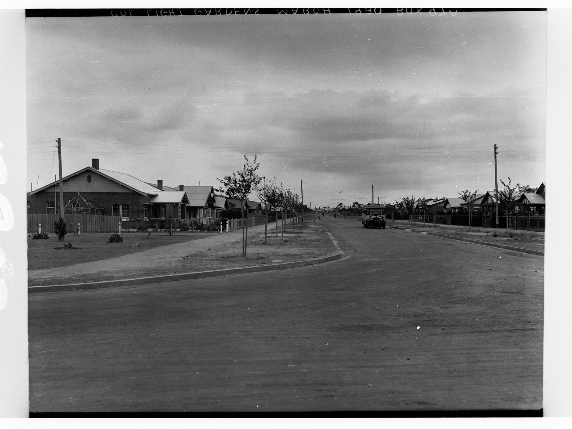 Housing in Colonel Light Gardens showing bus