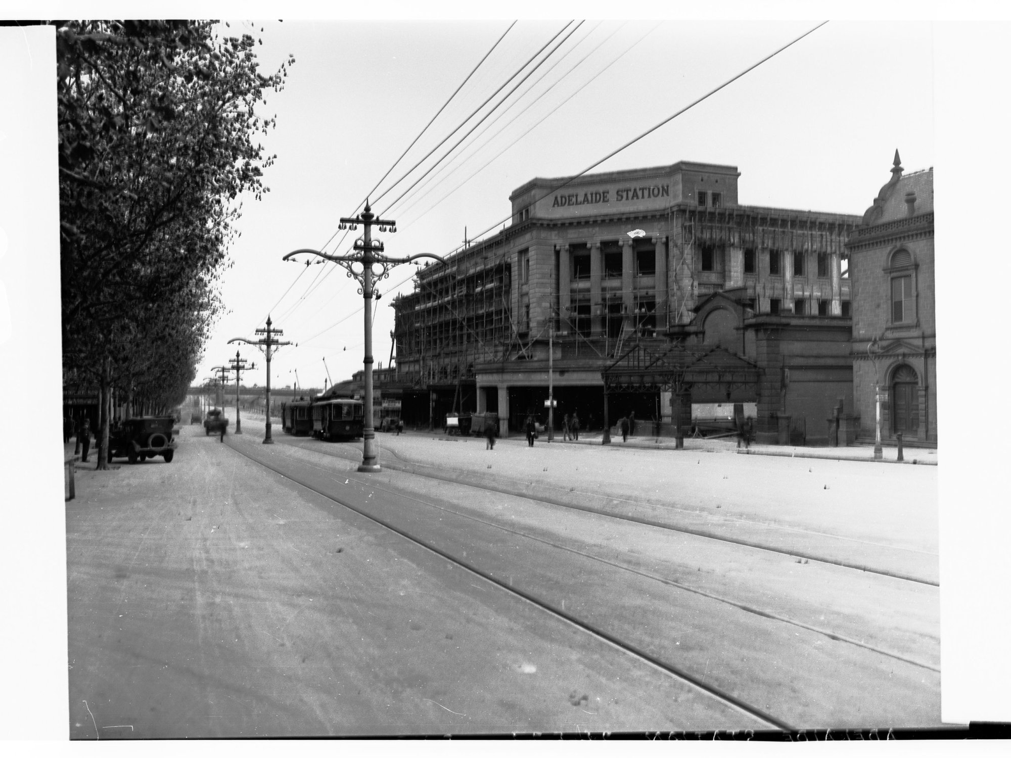 Adelaide Railway Station Under Construction Showing North Terrace