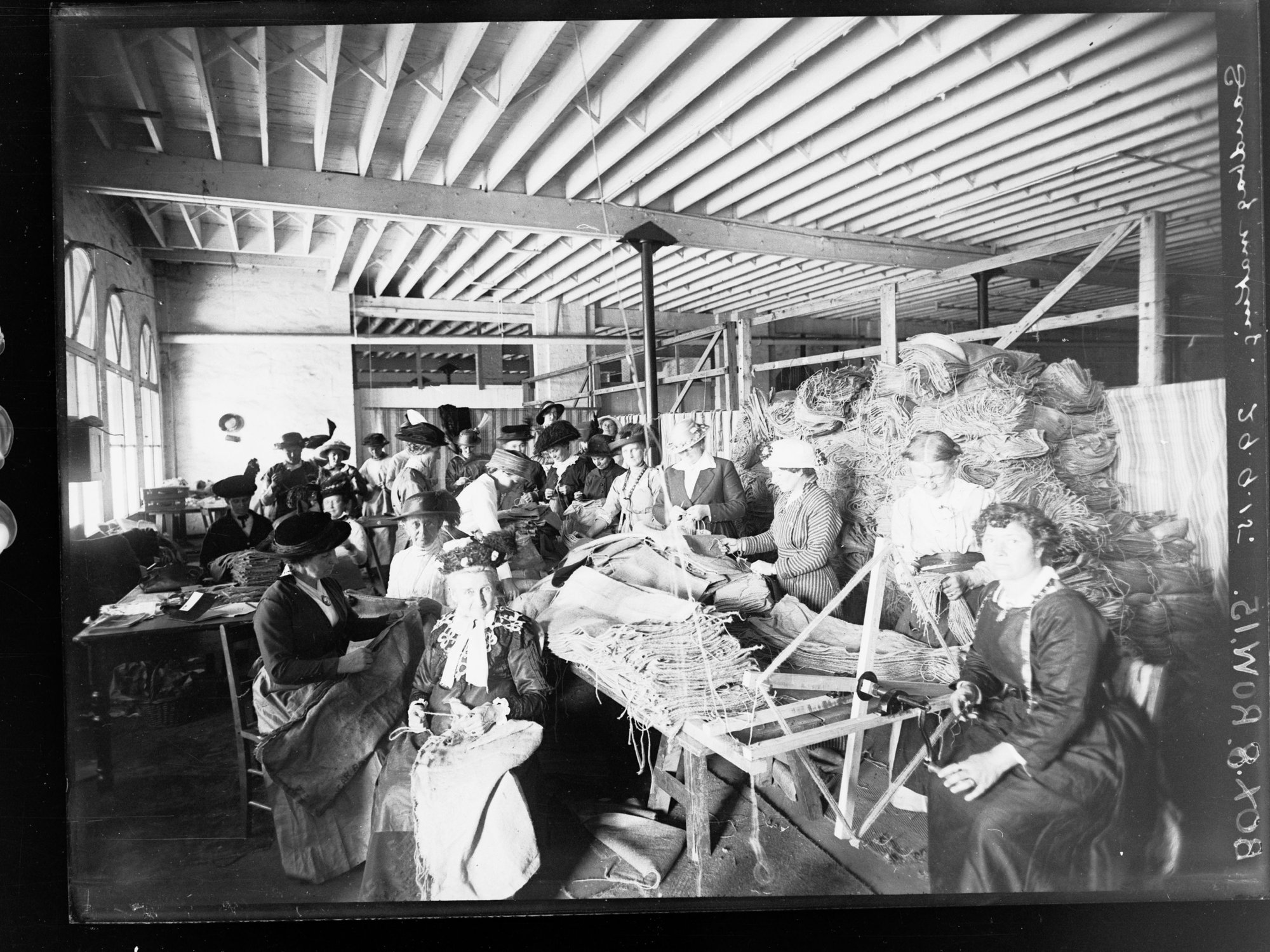 Women sewing sandbags bound for Gallipoli