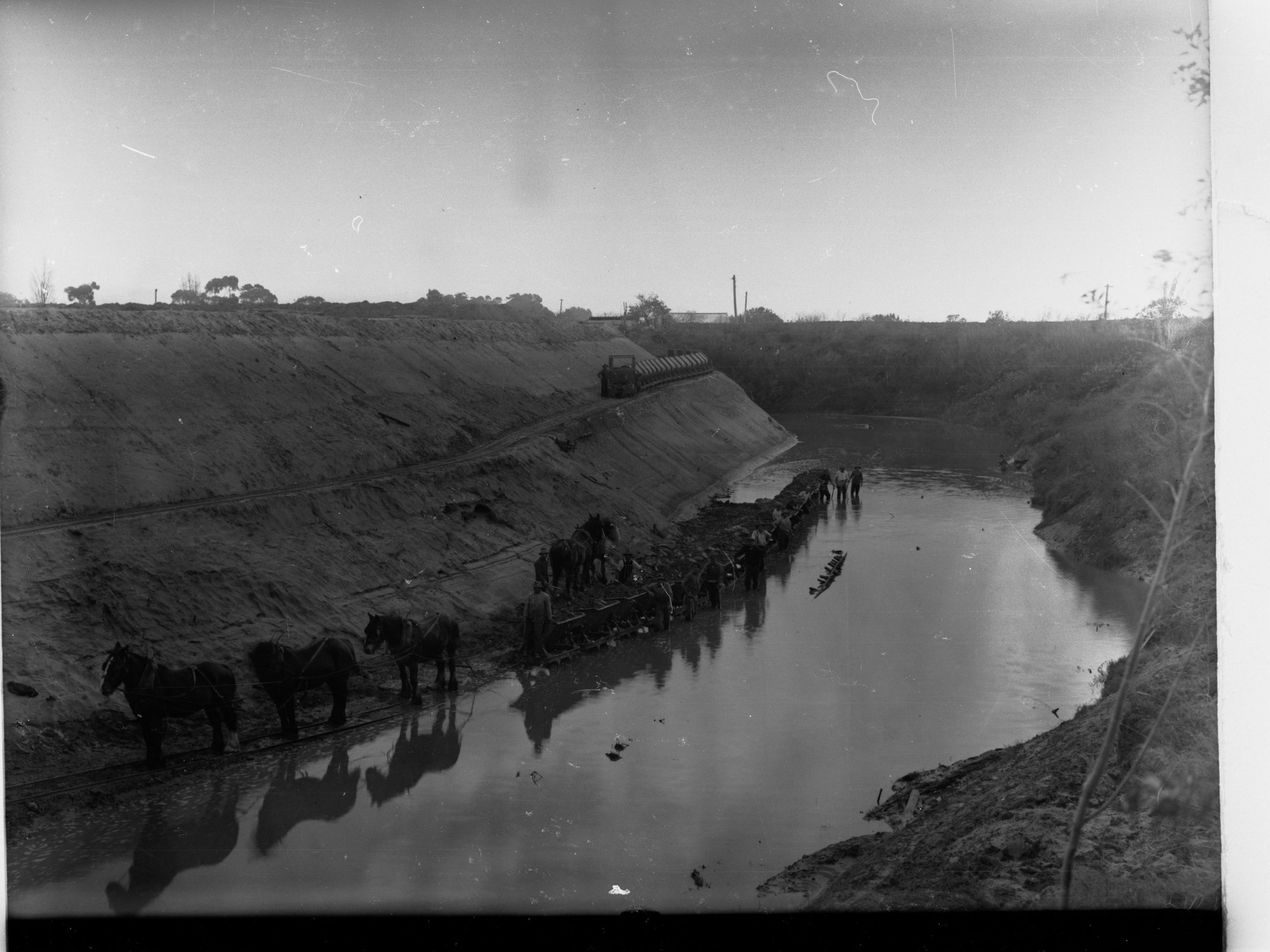 Torrens Flood Water Scheme, Work Horses in Foreground