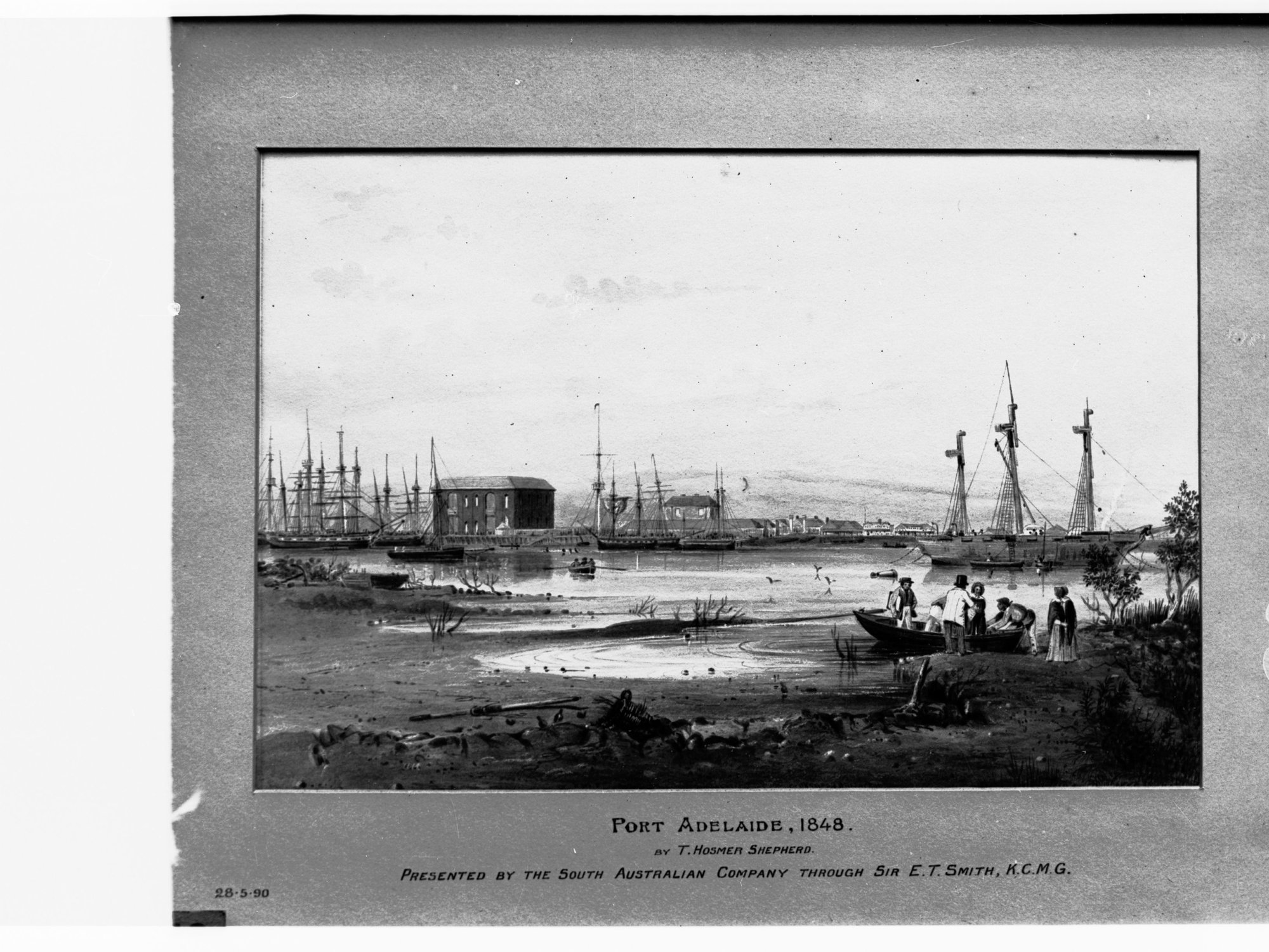 Port Adelaide, 1848  - Sketch by T Hosmer Shepherd - Presented by the South Australian Company through Sir E T Smith, KCMG
