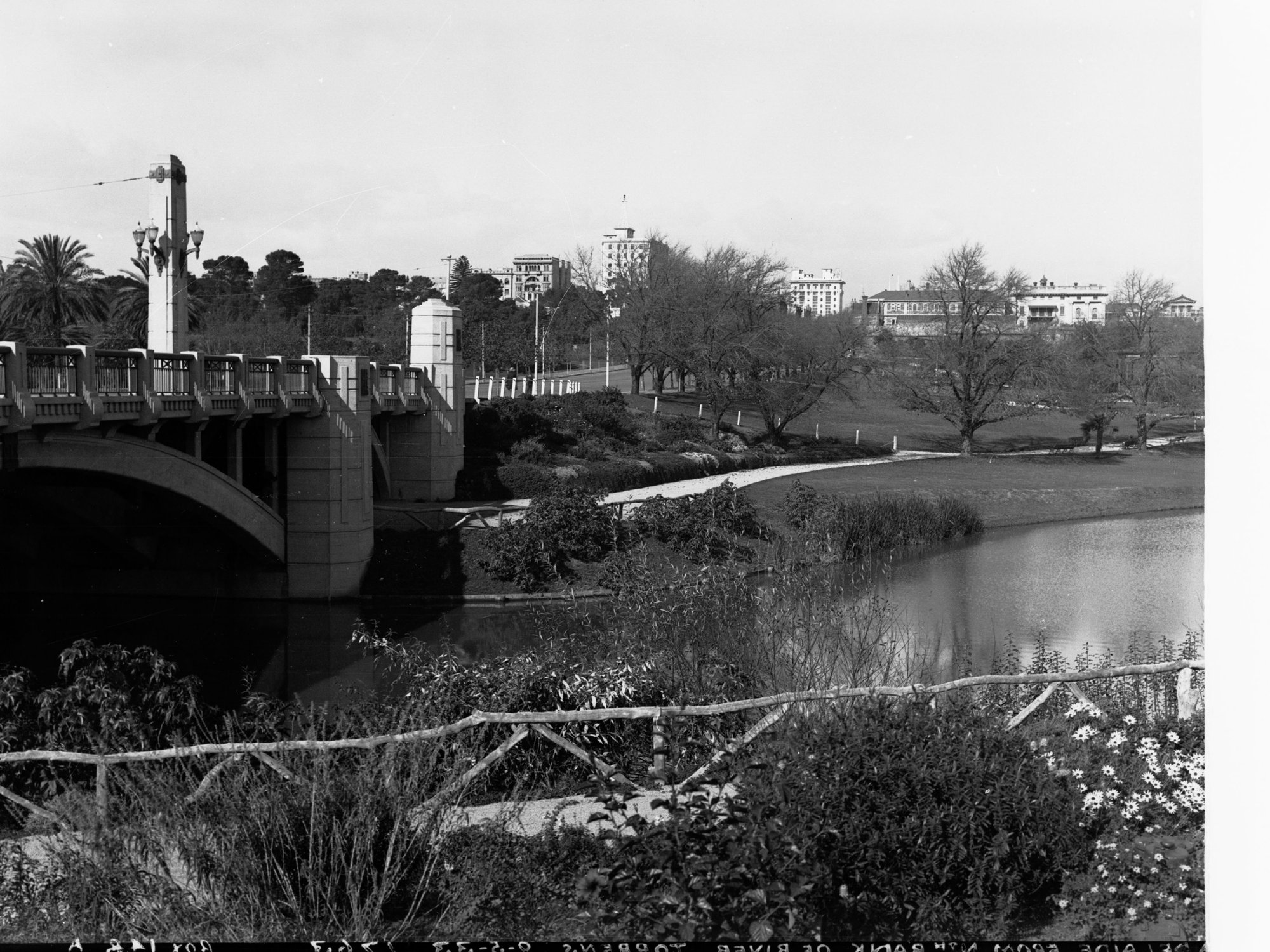 Adelaide from North Bank of River Torrens Showing King William Street Bridge