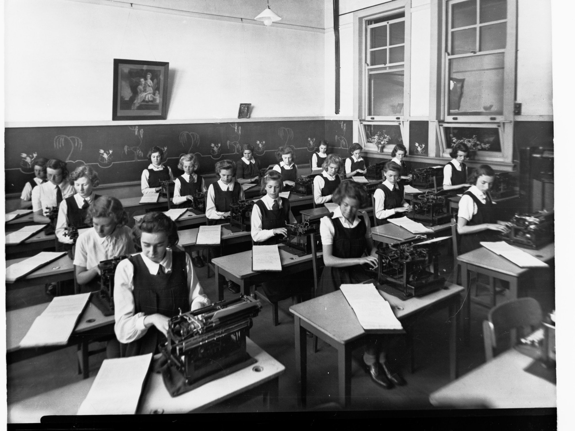 Girls in Typing Class