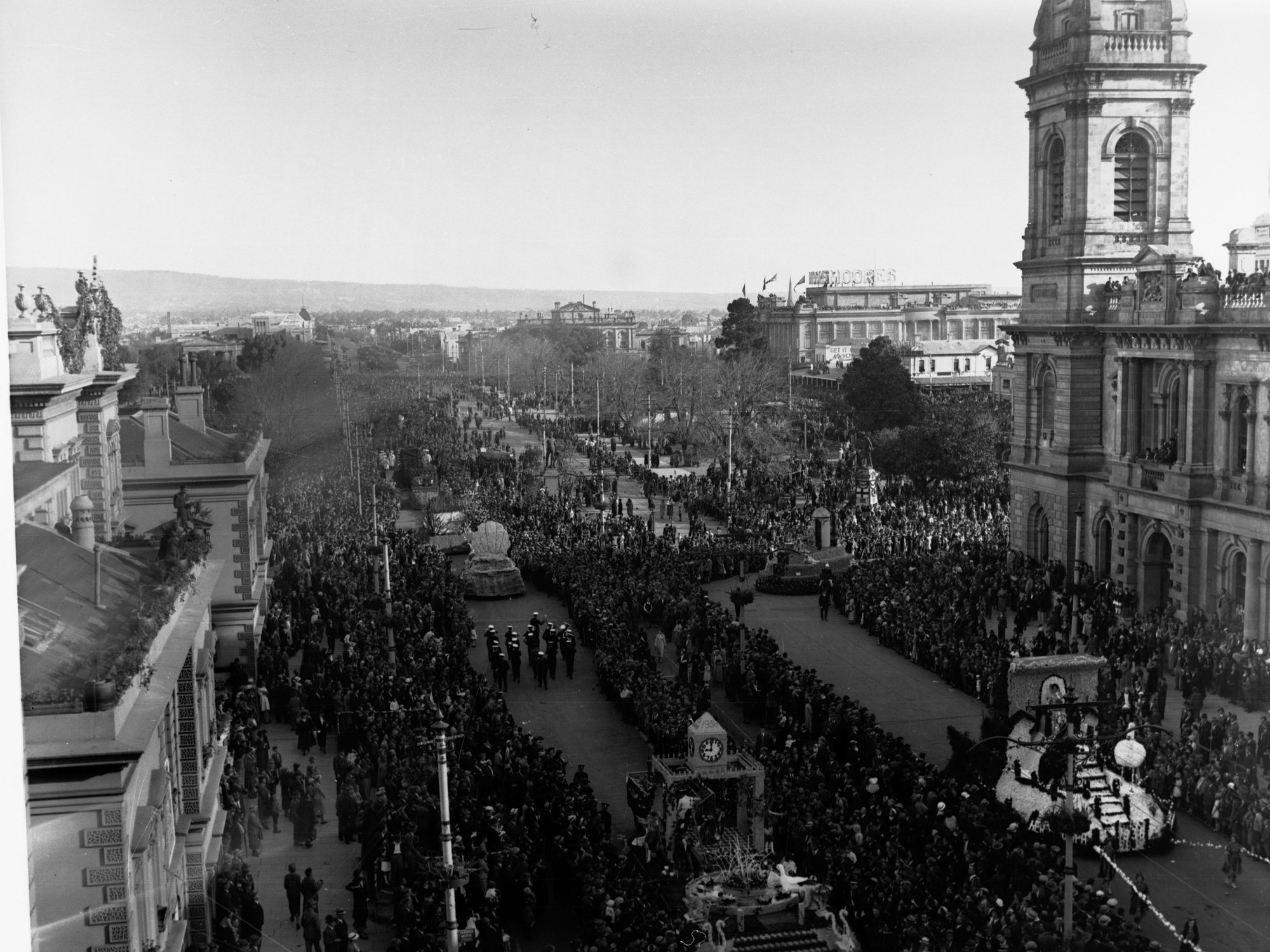 Floral Pageant on King William Street Adelaide Centenary