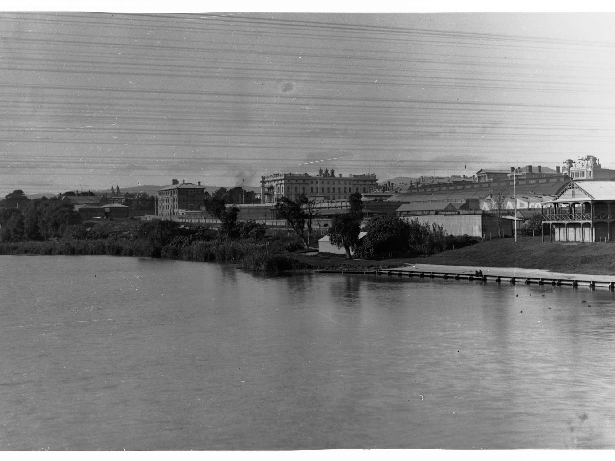 River Torrens Showing Adelaide Railway Station in the Distance
