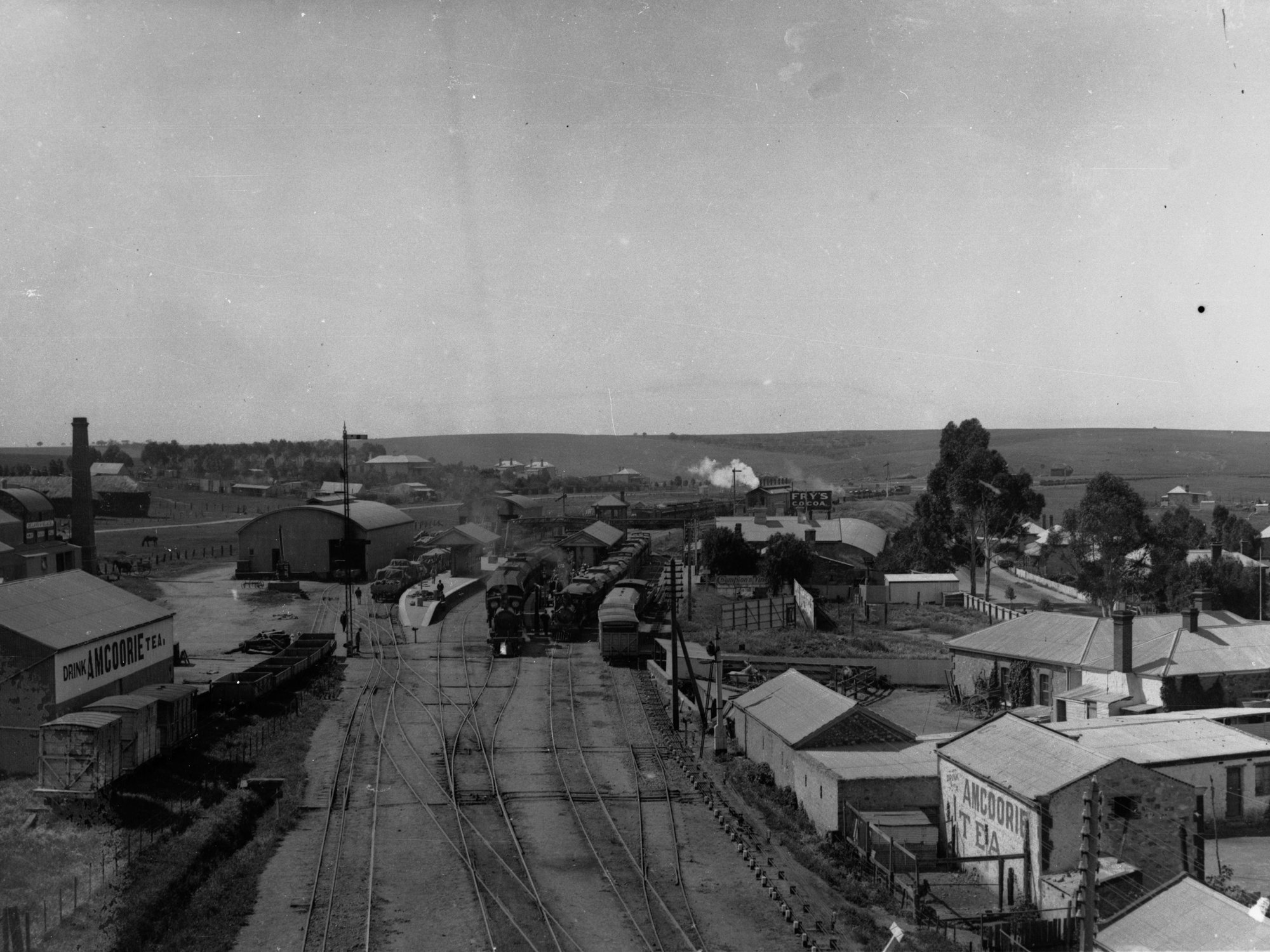 General view of Hamley Bridge including trains
