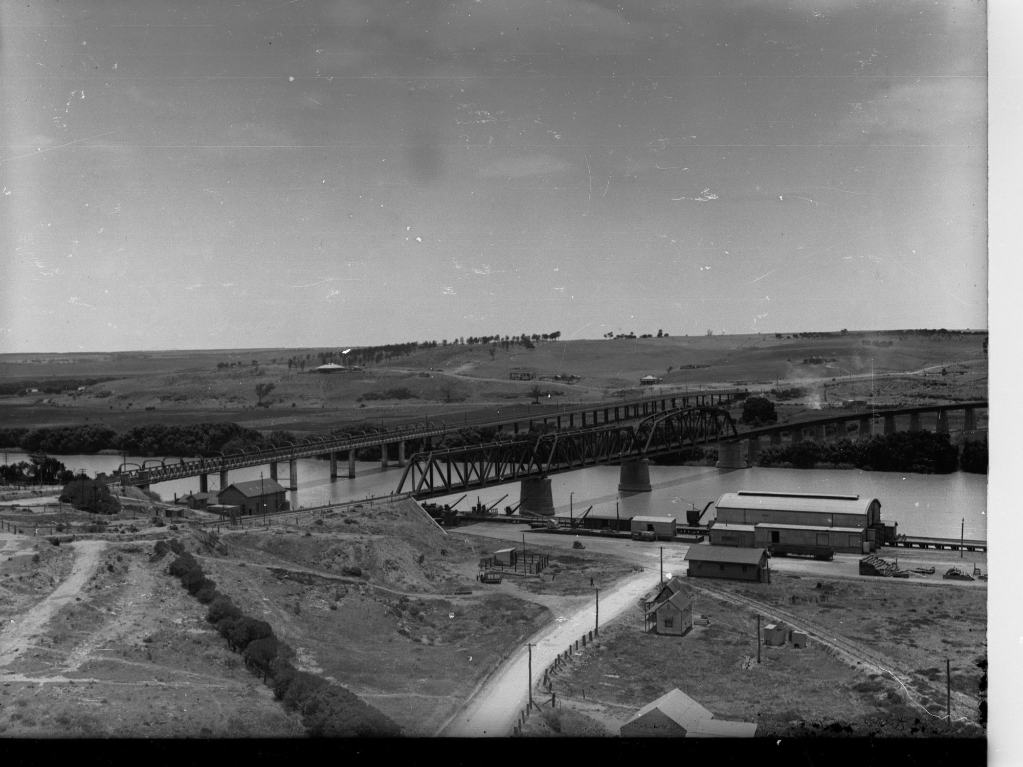 New and Old Bridge Over River at Murray Bridge From Mill Tower
