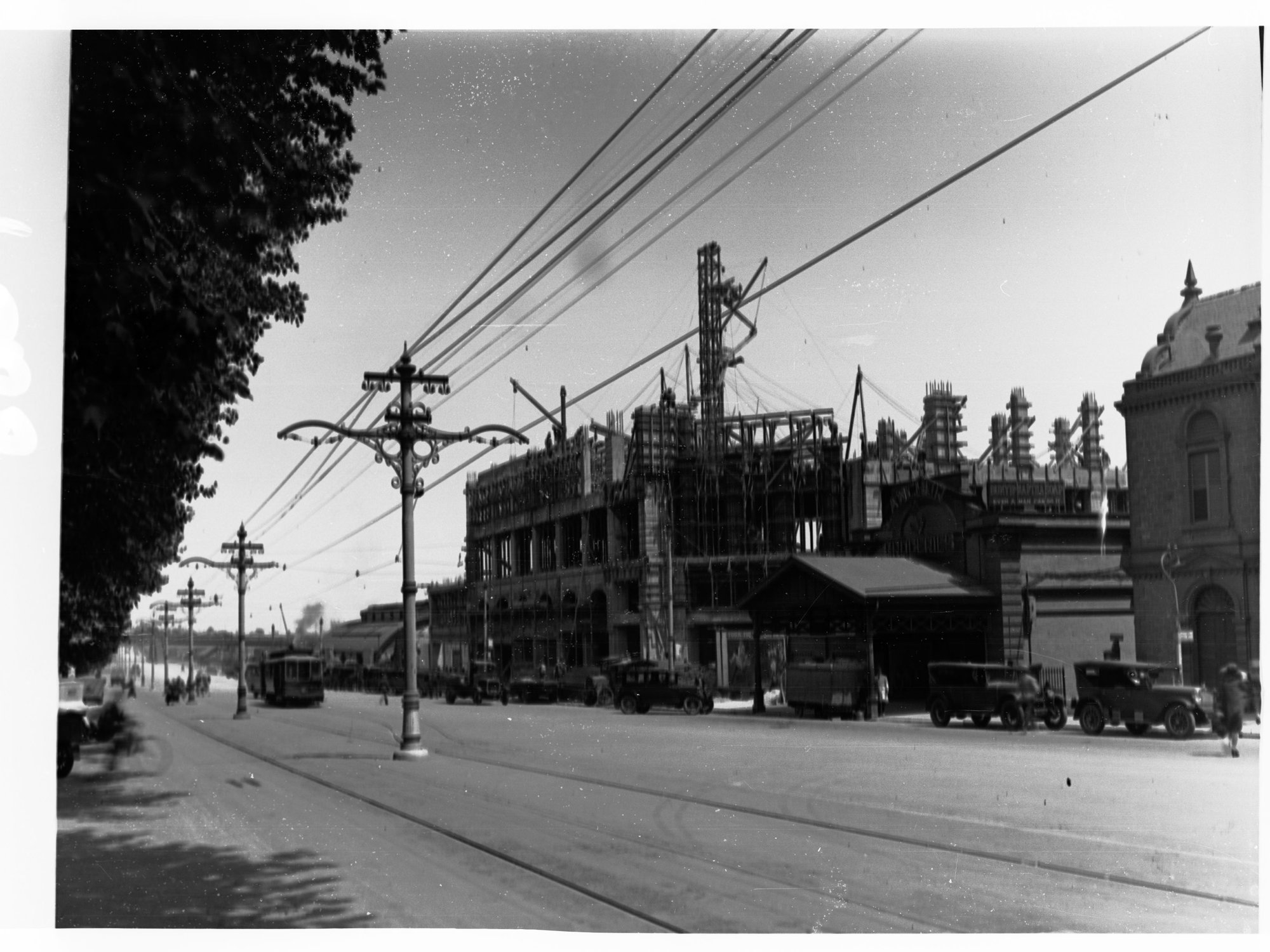 Adelaide Railway Station Under Construction Showing North Terrace