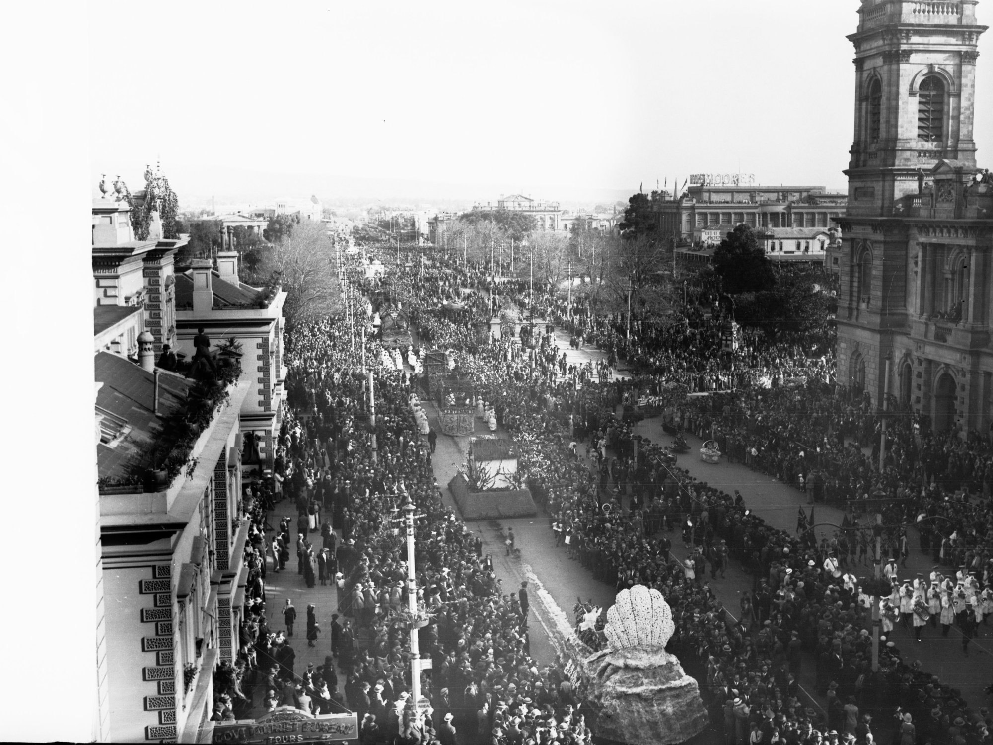 Floral Pageant on King William Street Adelaide Centenary