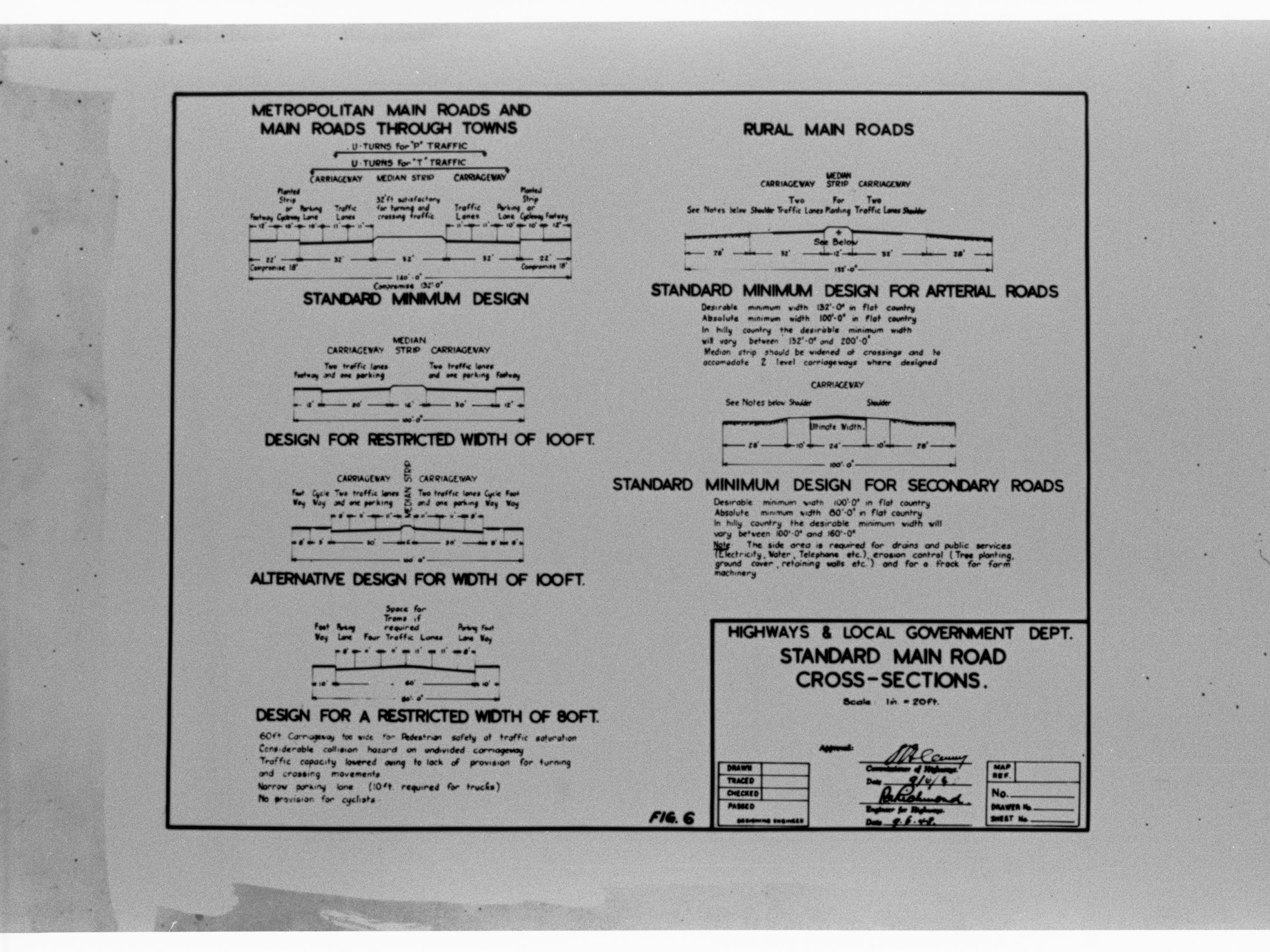 Highways &amp; Local Govt. - Standard main road cross-sections.