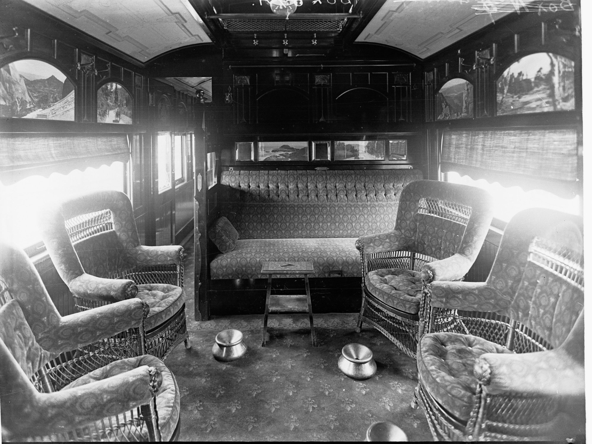 Sitting Room Interior of Railway Carriage