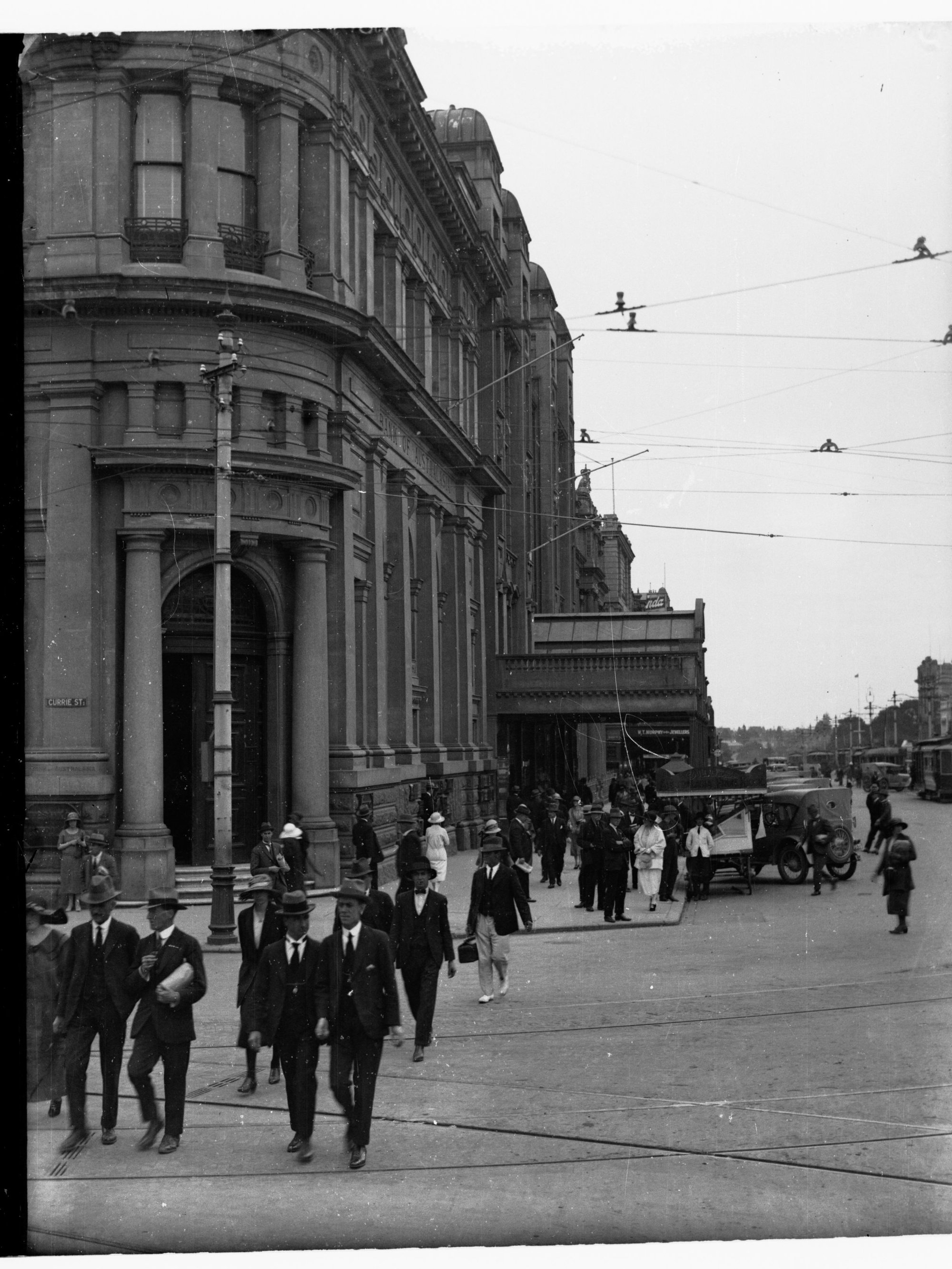 Corner of King William Street and Currie Street Showing People