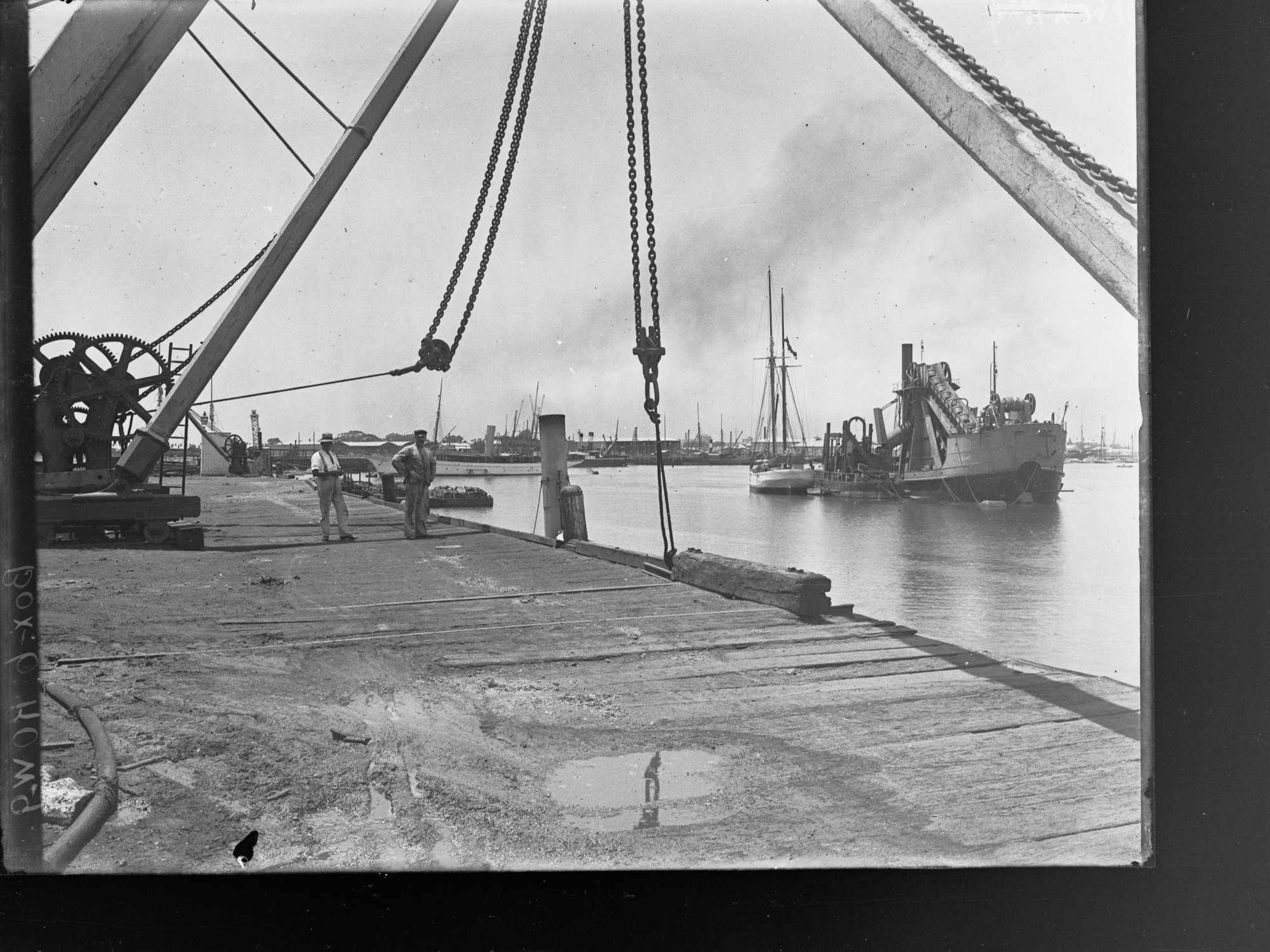 Steam dredge 'Adelaide' dredging on Port  River