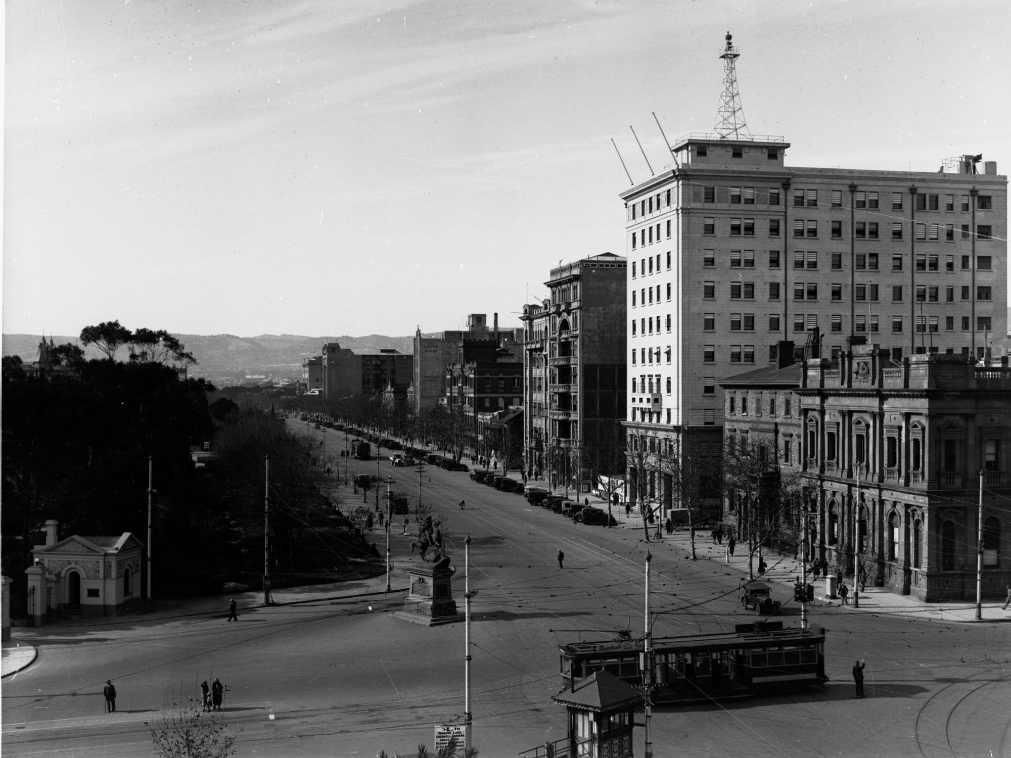 North Terrace looking east from parliament house - tram on King William Road