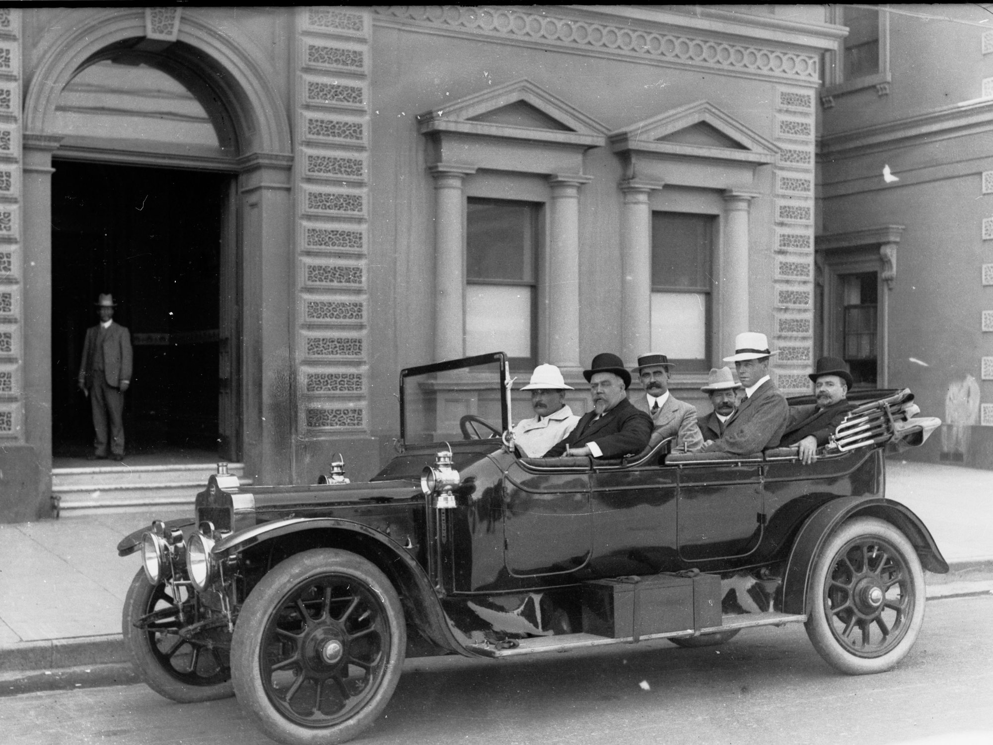 Ministerial Party Motor Car, Crawford Vaughan is one of the gentlemen