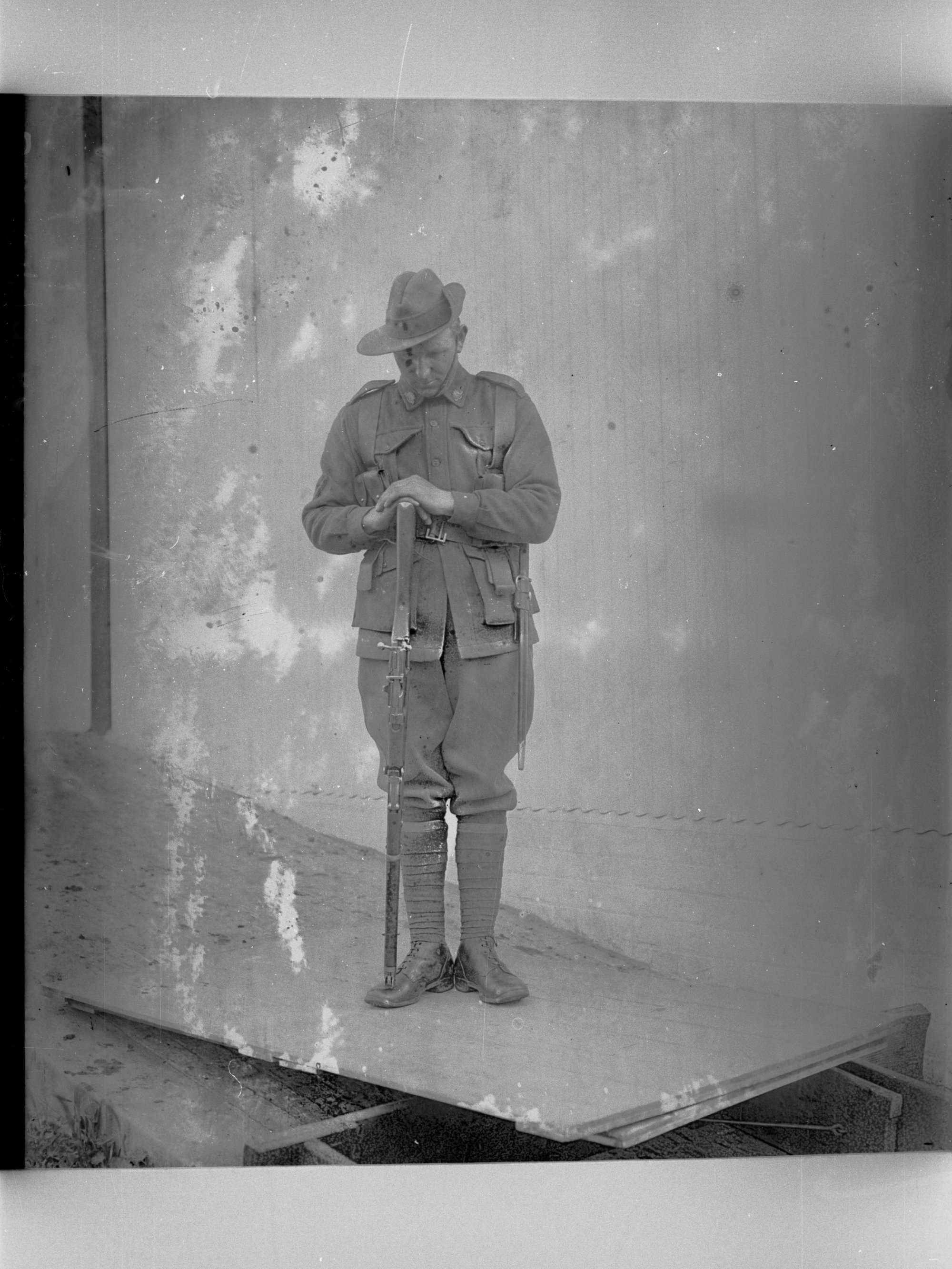 Soldier posing for Honour Rolls,  World War One