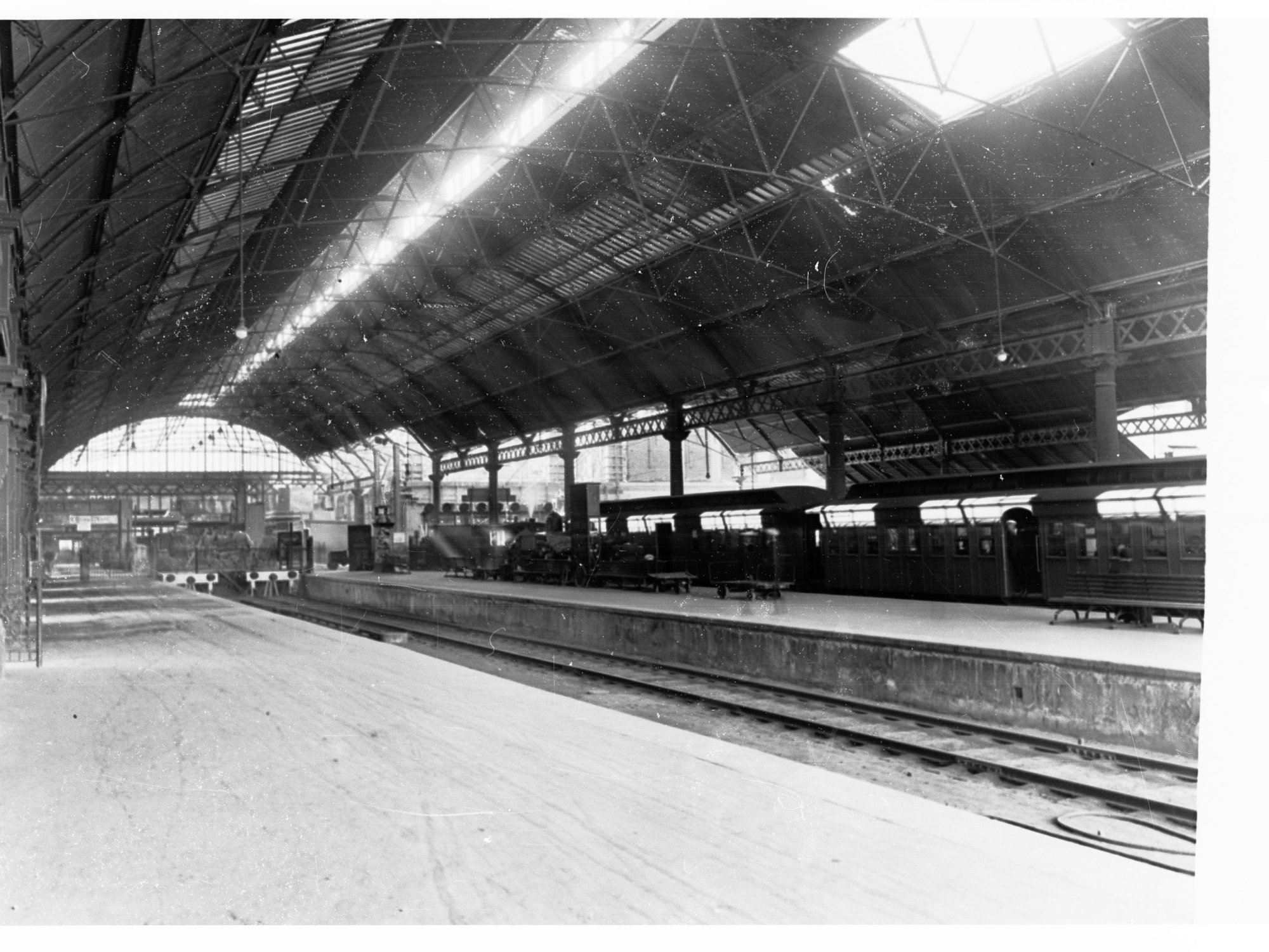 Adelaide Railway Station Interior Showing Carriages and Platforms
