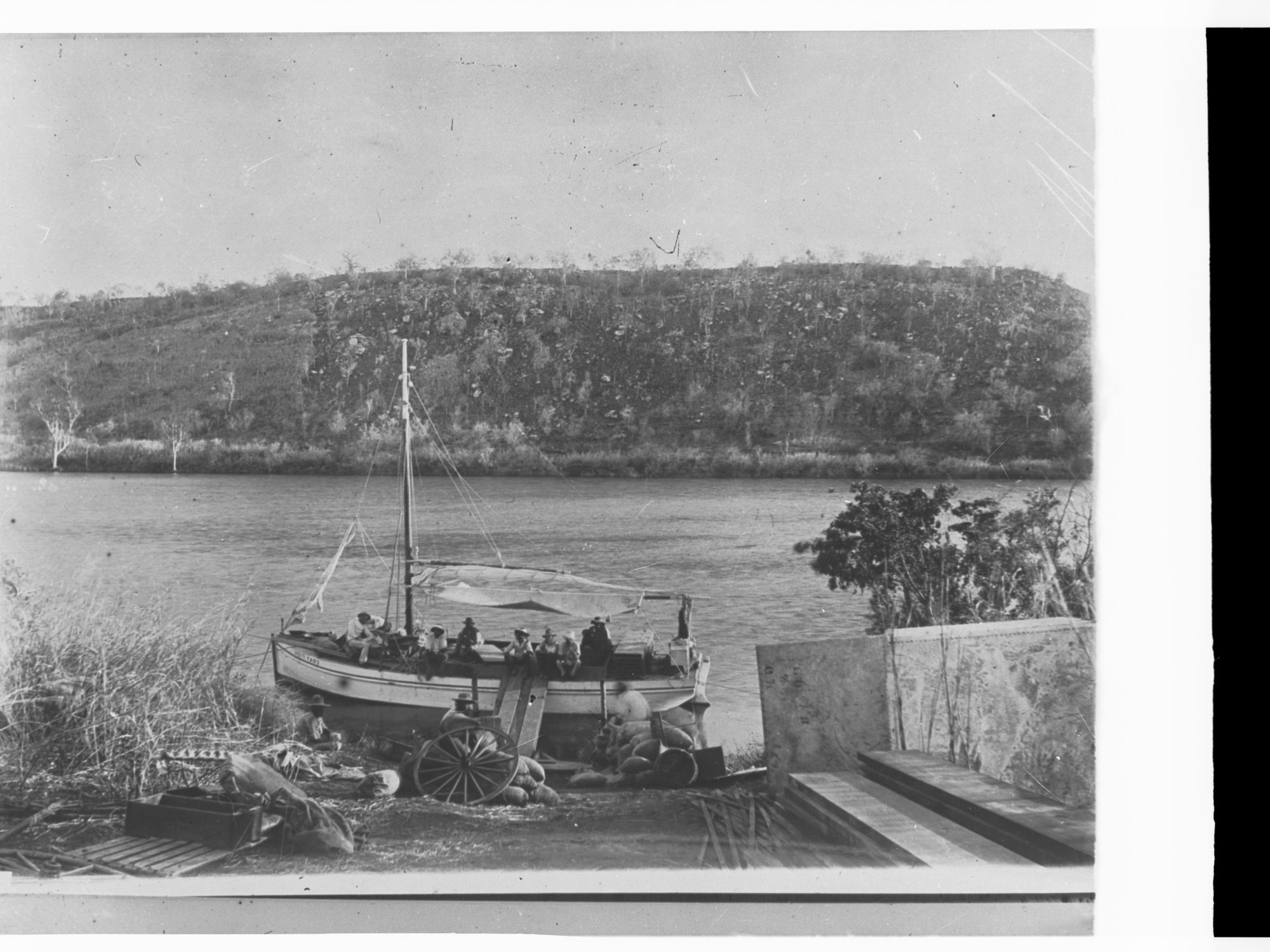 Crayfish sailboat at the depot, Darwin, Northern Territory