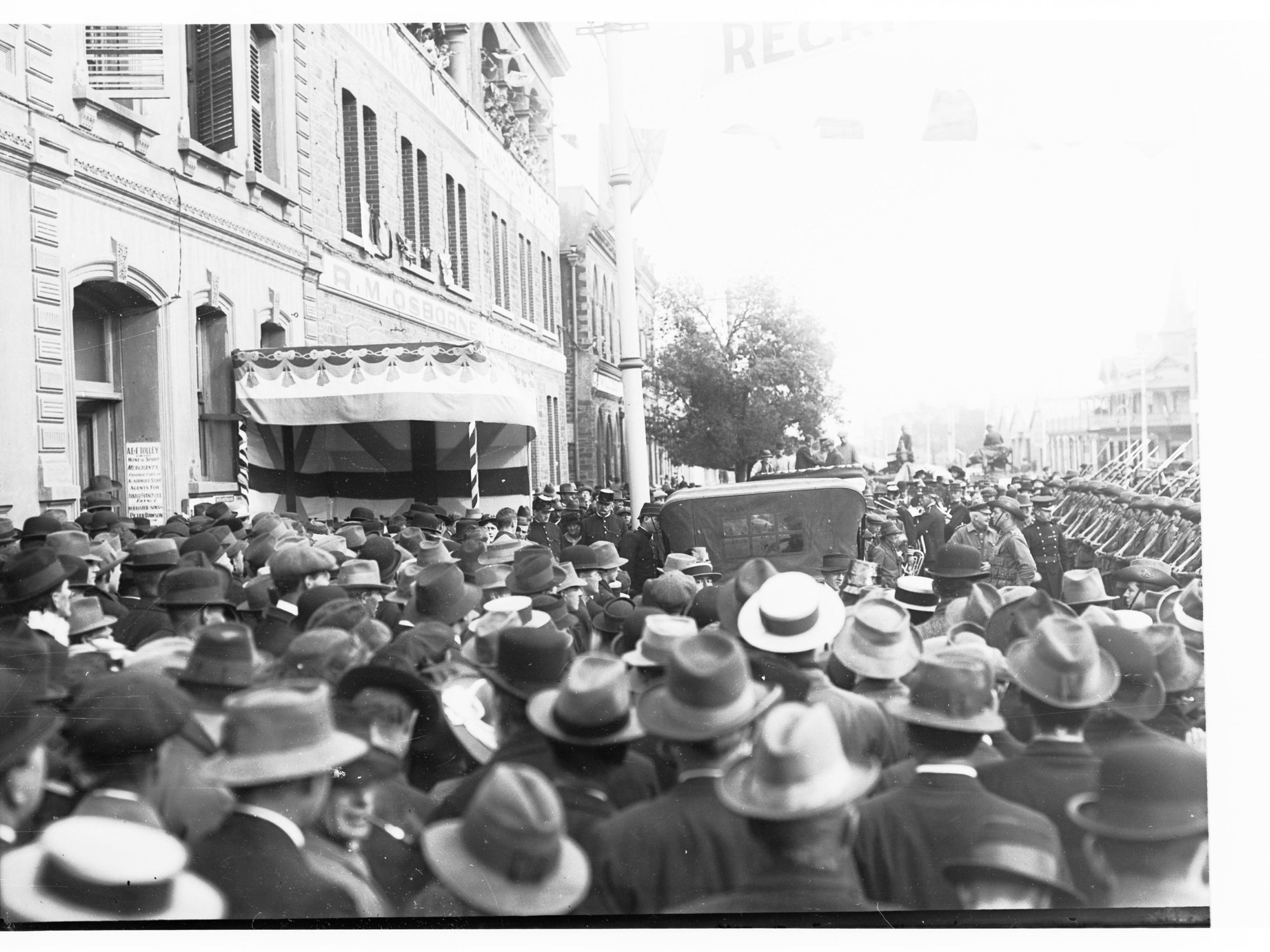 Official Opening of Recruiting Depot, Currie Street Adelaide 