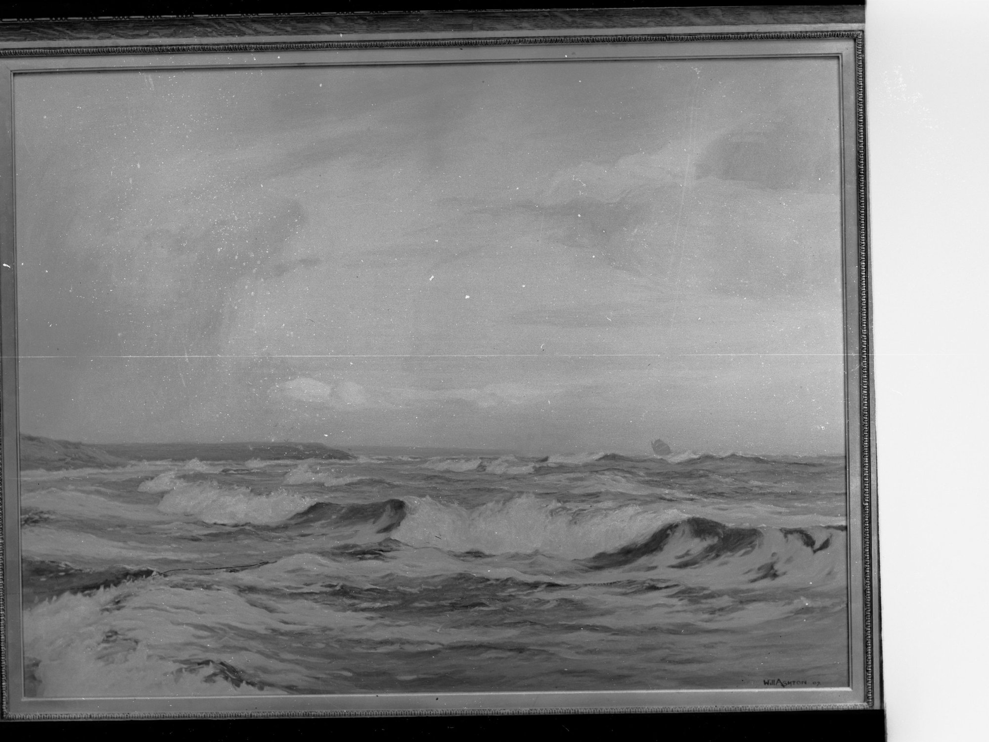 Rough sea with with choppy waves - painting by Ashton Mill