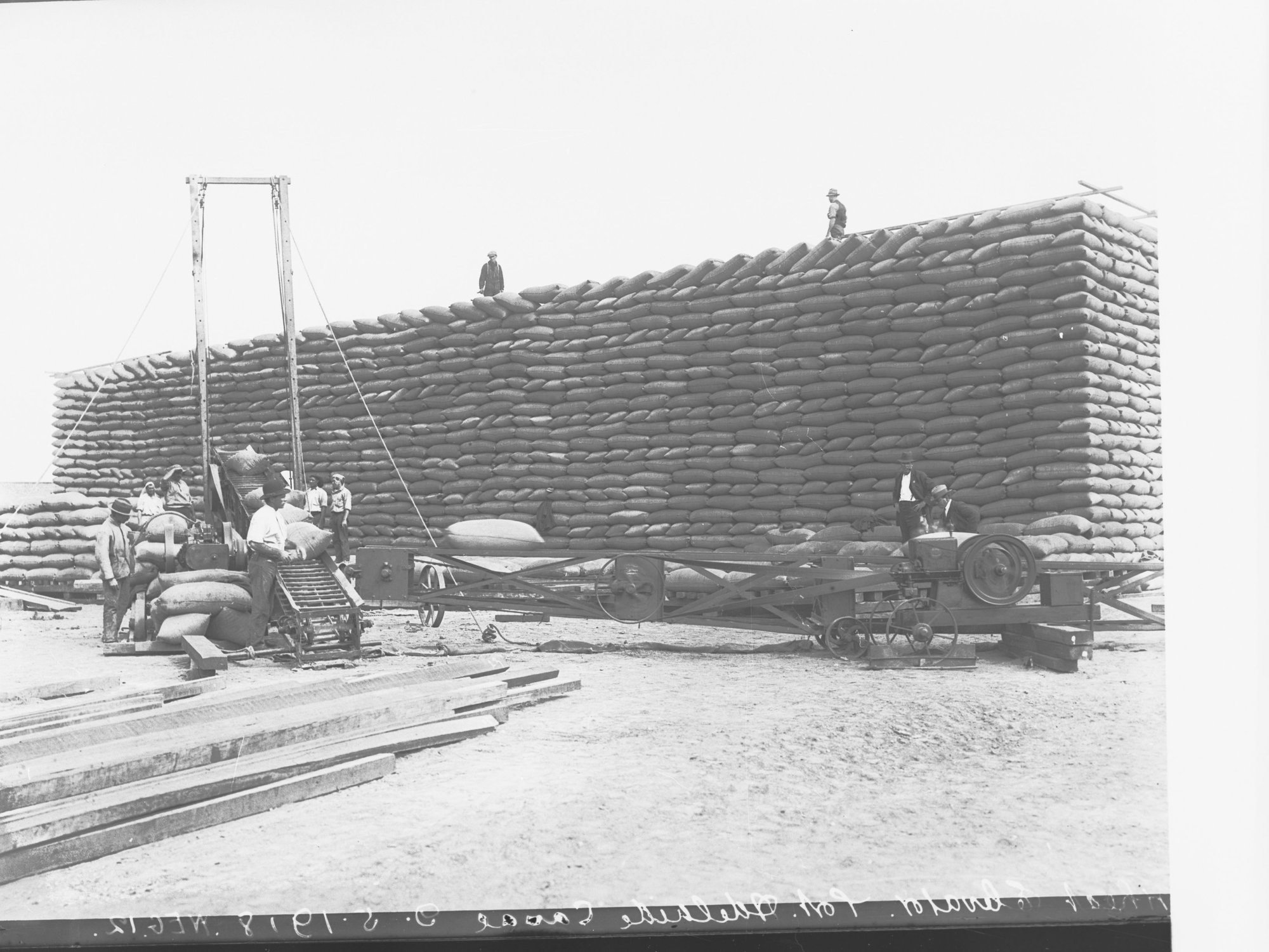 Wheat elevator at Port Adelaide Canal - showing wheat stacks