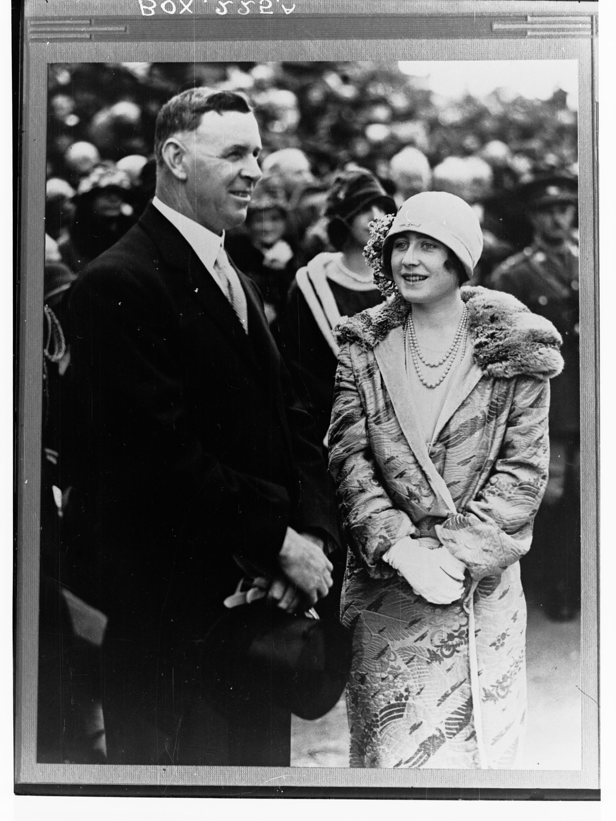 The Duchess of York (later to become Queen, then the Queen Mother) with Premier Butler