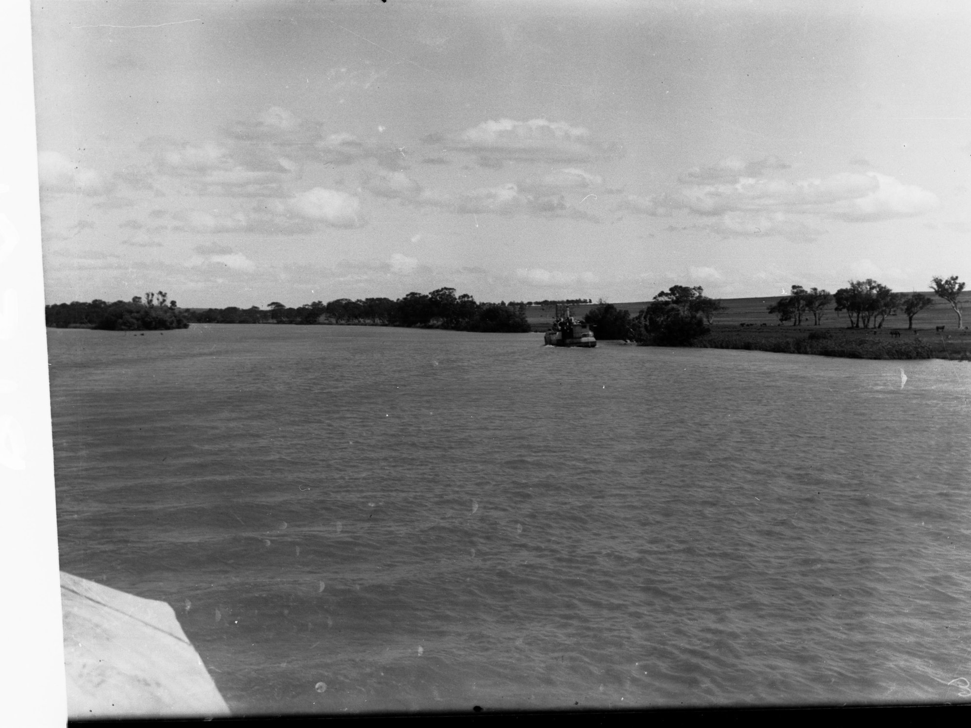River Murray near Long Island, paddlesteamer in the distance