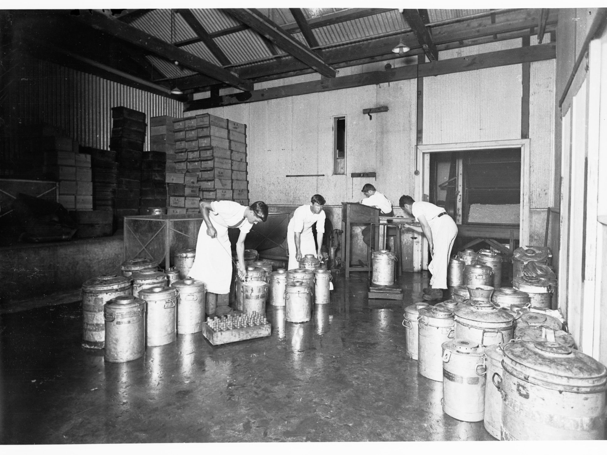 Butter Factory at Port Adelaide sampling and weighing