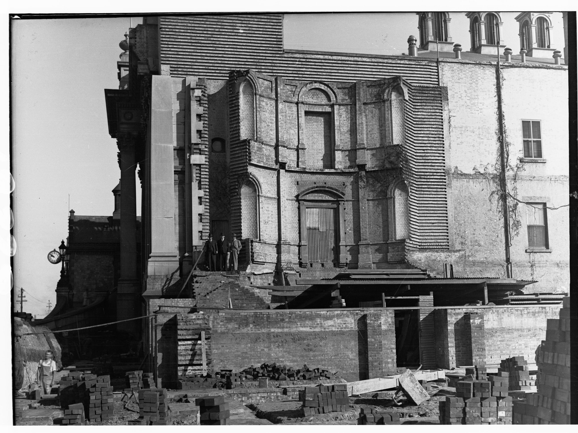 Parliament House during construction of extension