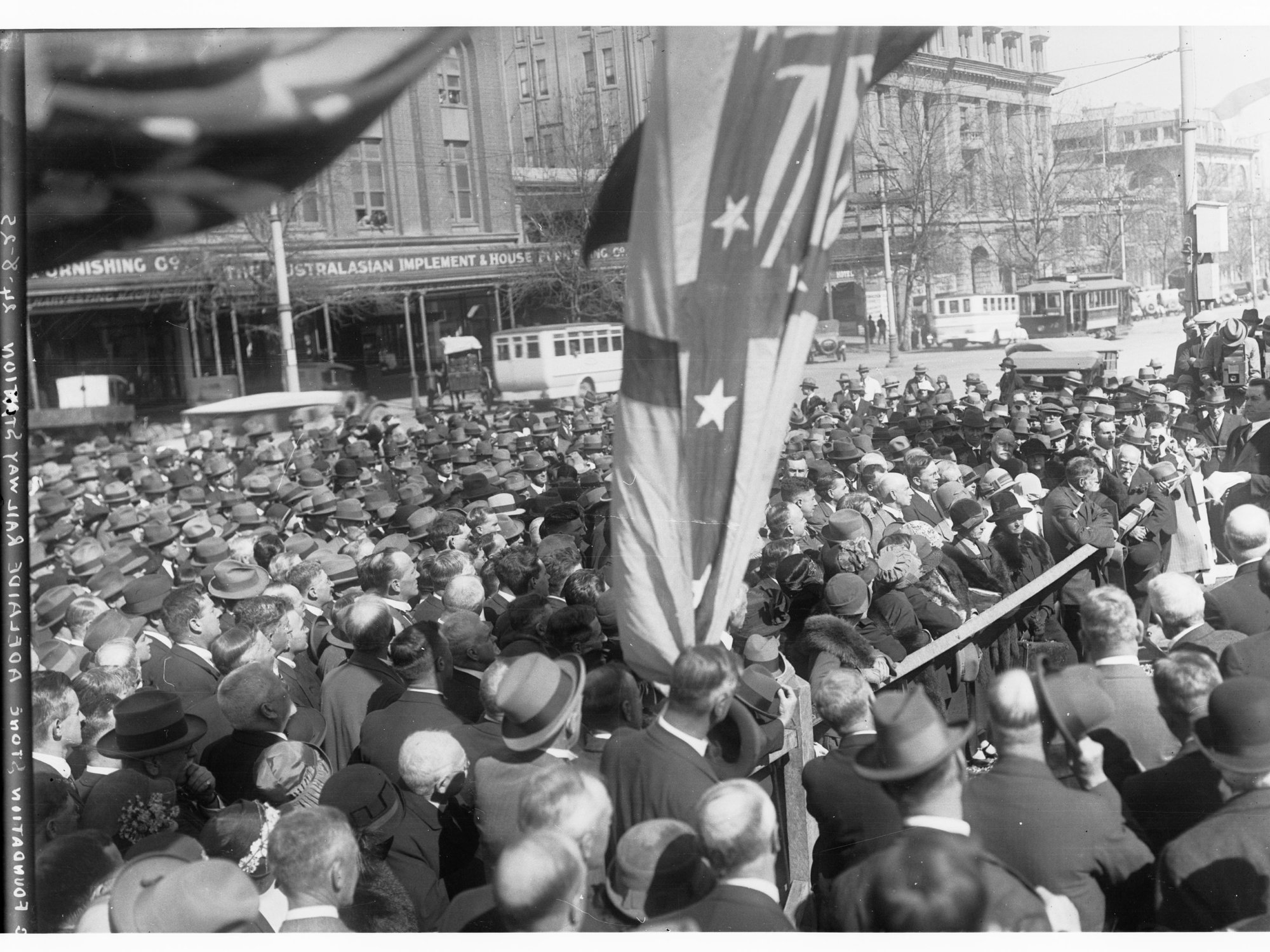 Laying the foundation stone for Adelaide Railway Station