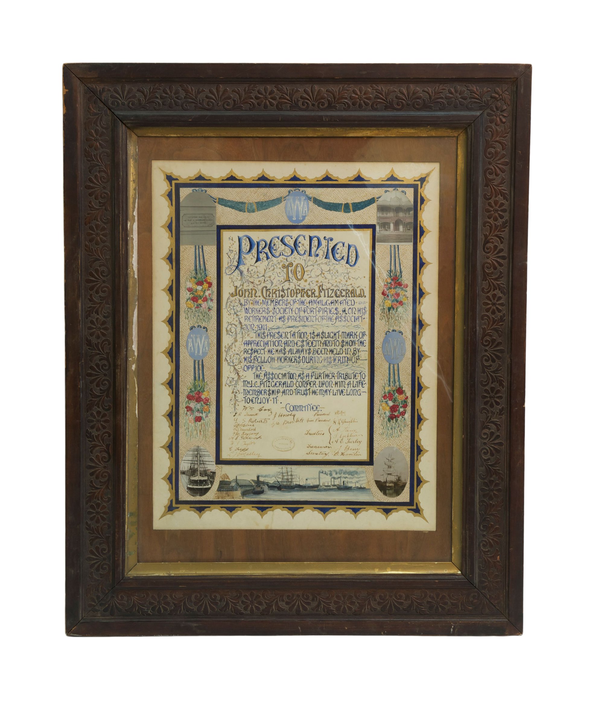 Framed Illuminated Address