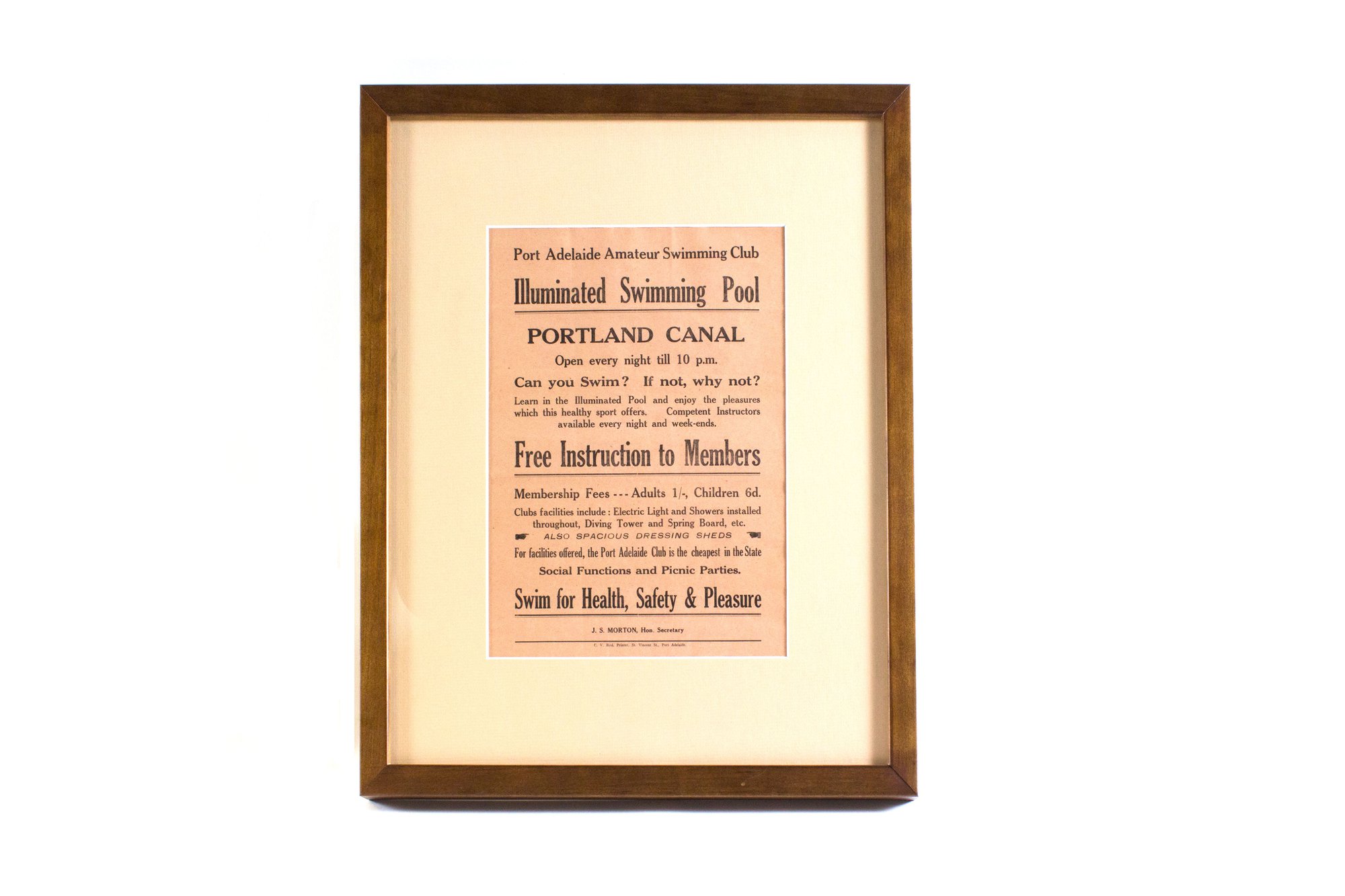 Handbill, Port Adelaide Amateur Swimming Club, Illuminated Swimming Pool.