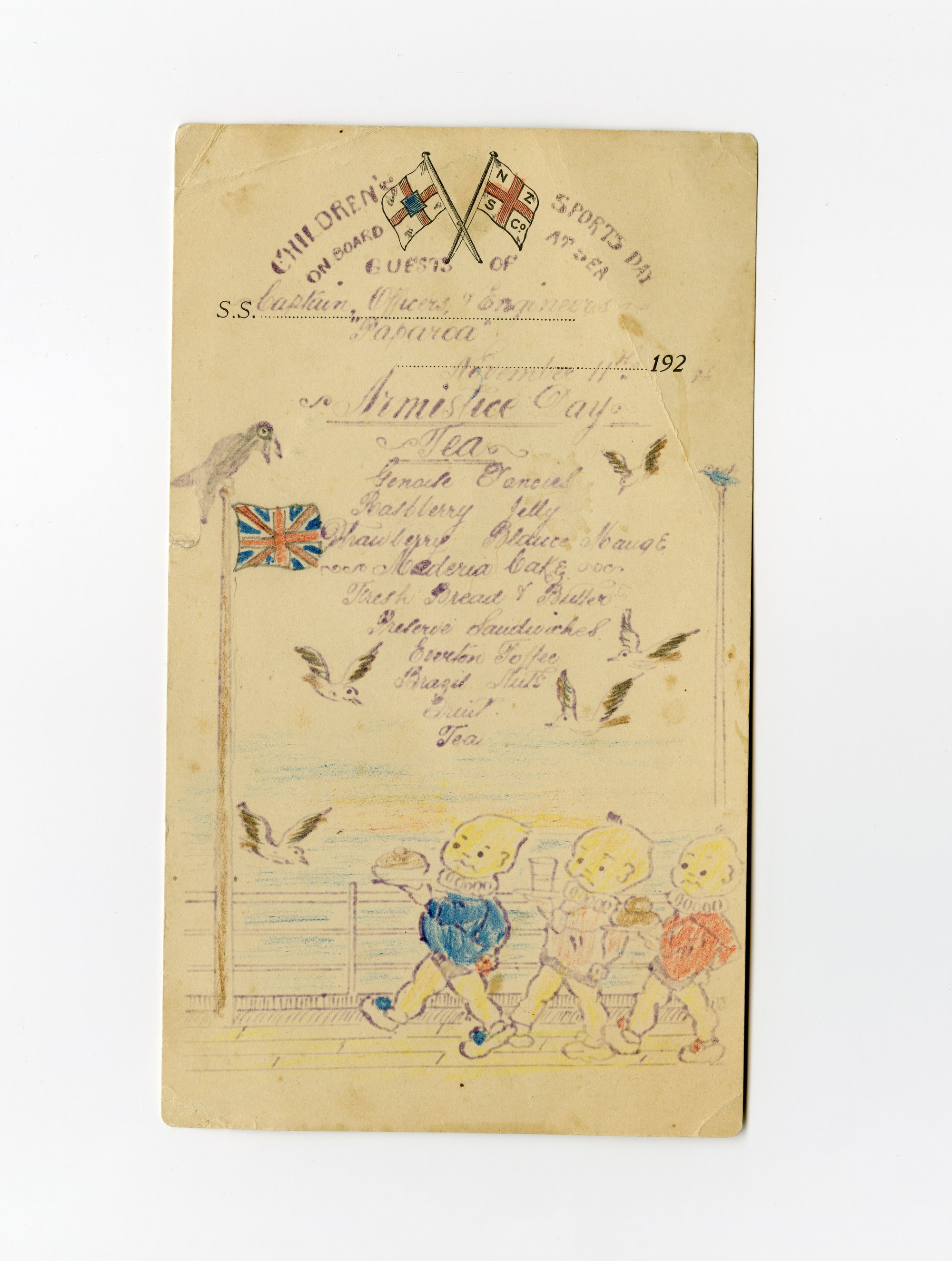 Children's Sports Day menu