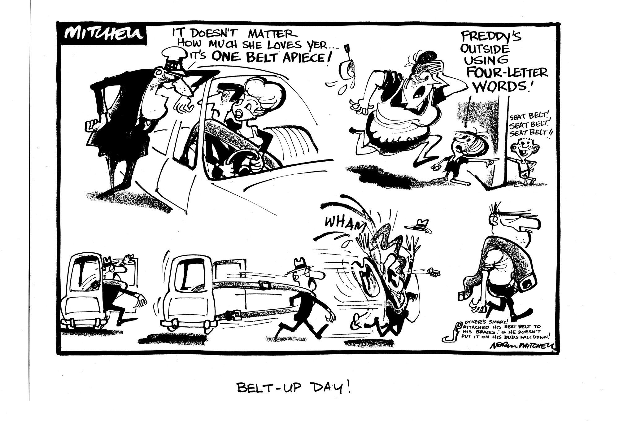Cartoons -  "Belt Up Day!"