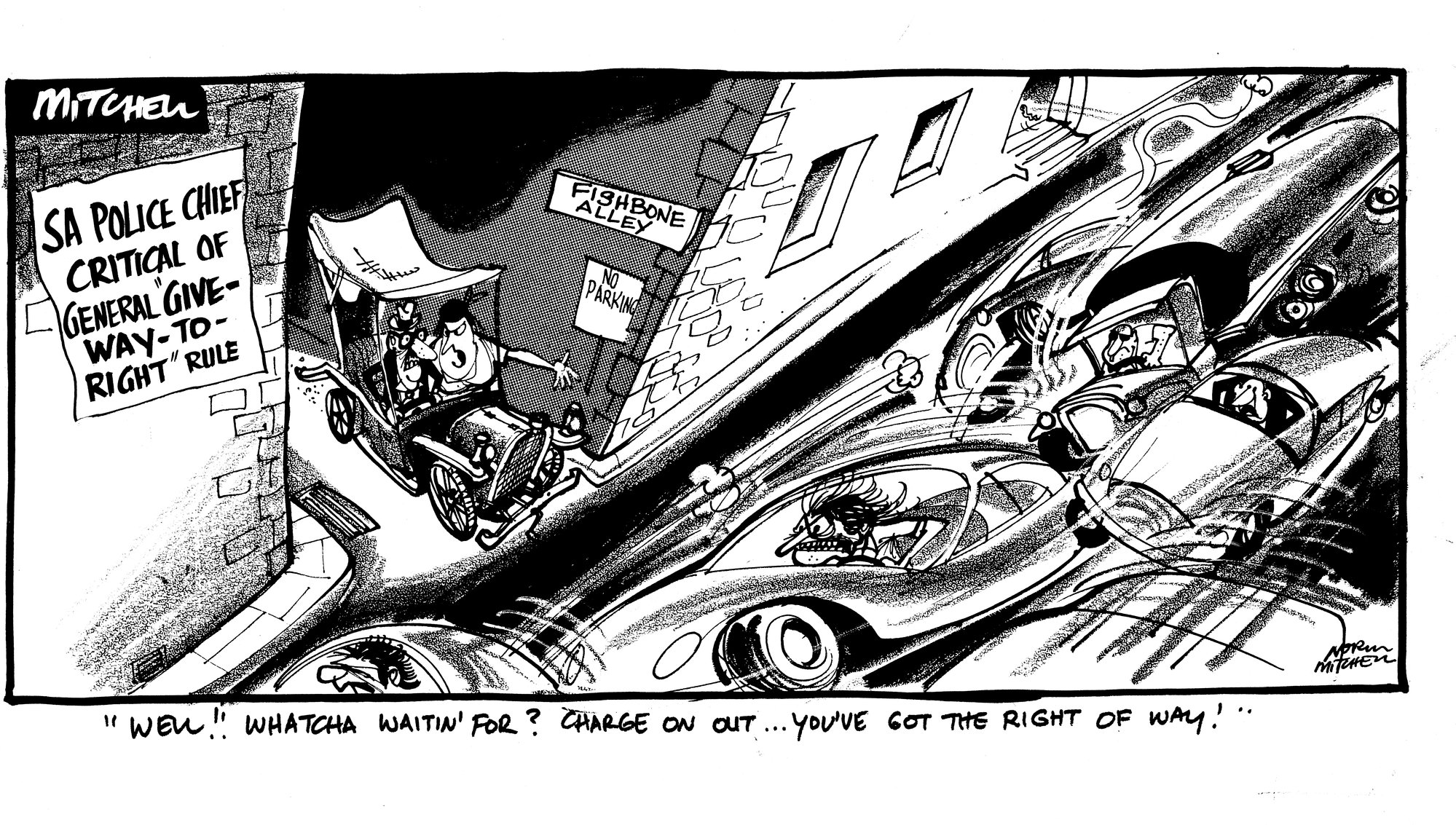 Cartoons - "Give Way to Right Rule"