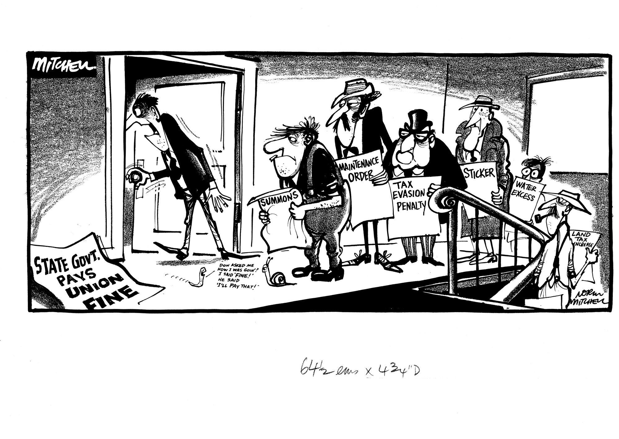 Cartoon - Trade Union fine