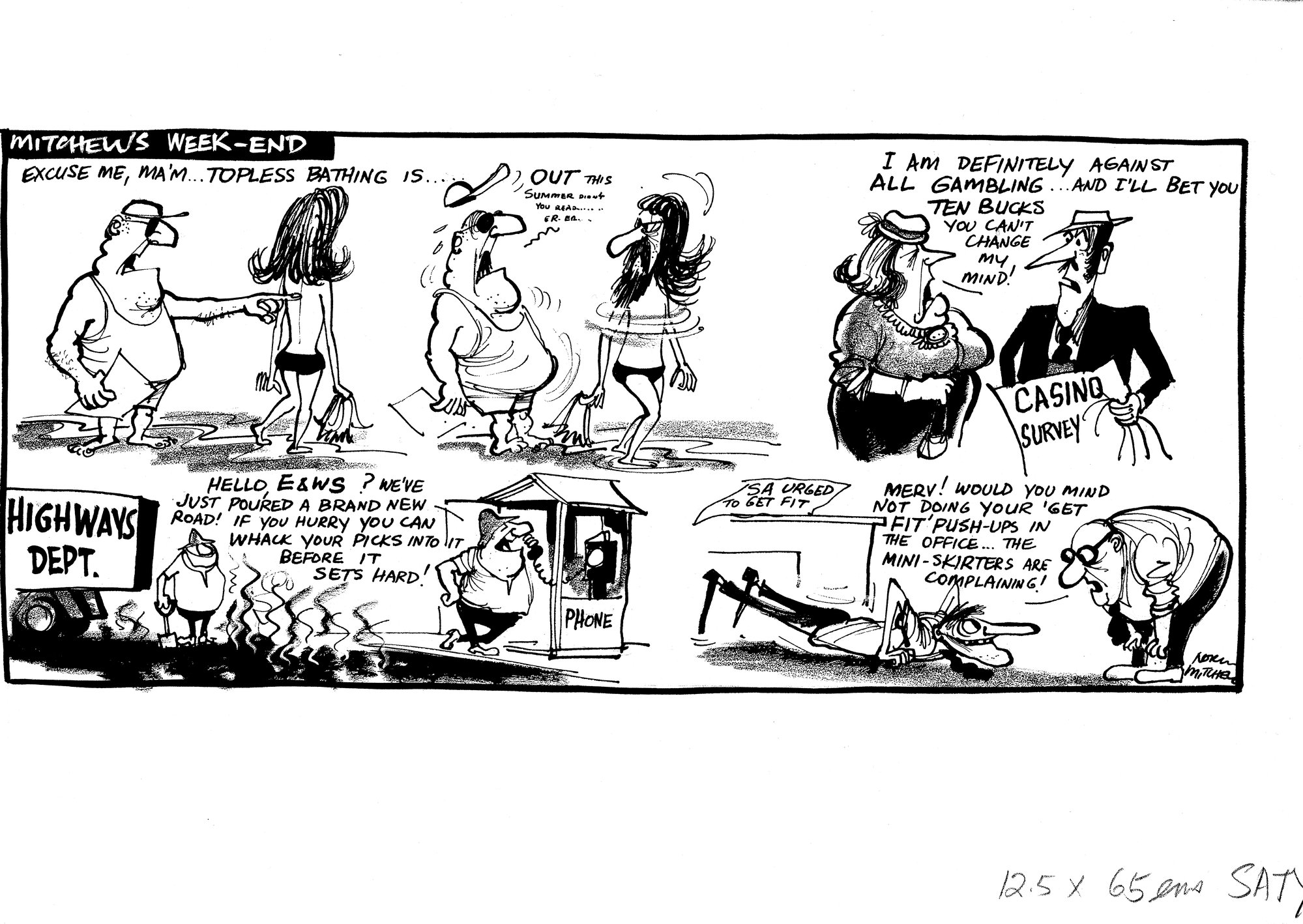 Cartoon - Mitchell's week-end