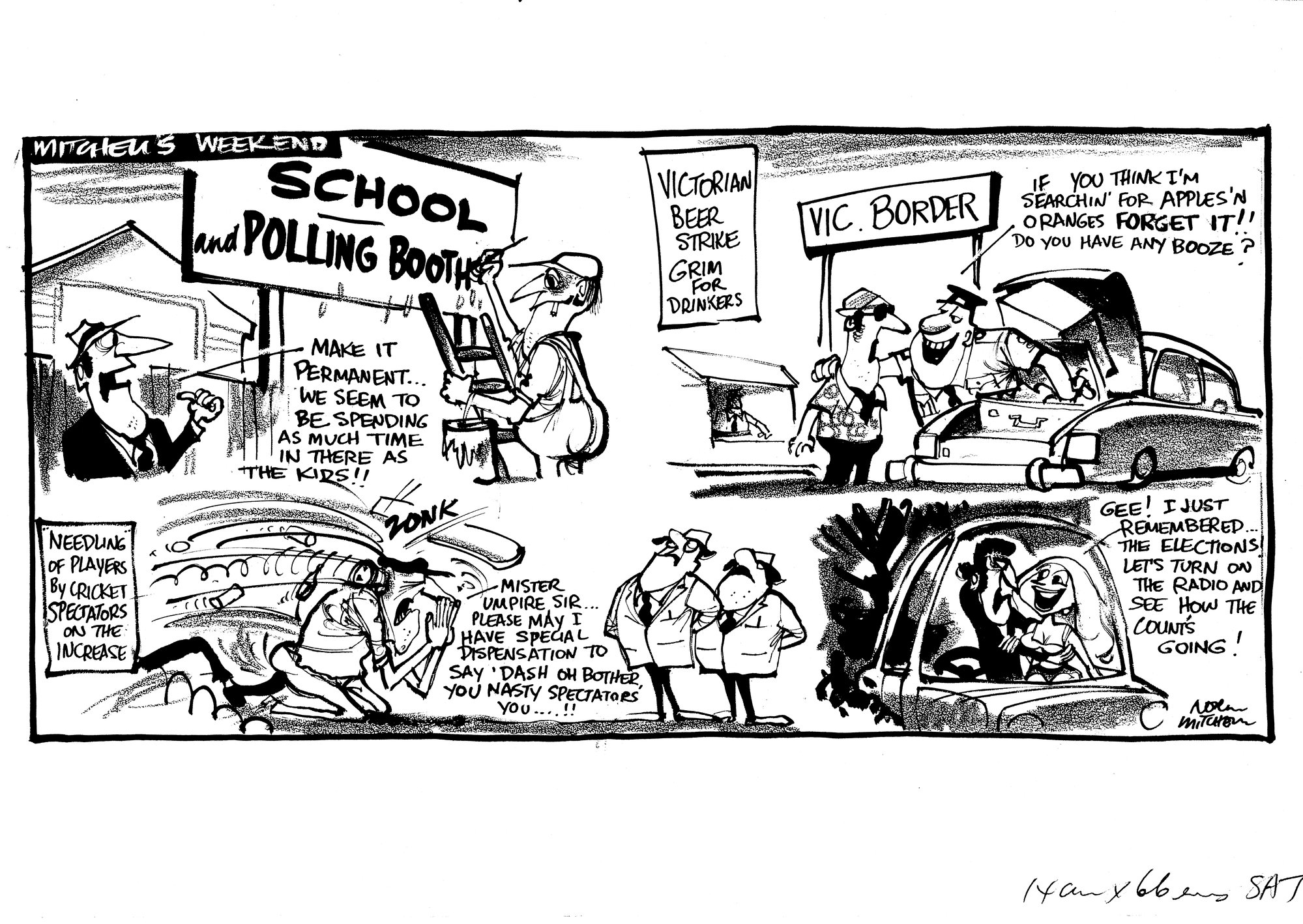 Cartoon - Mitchell's weekend