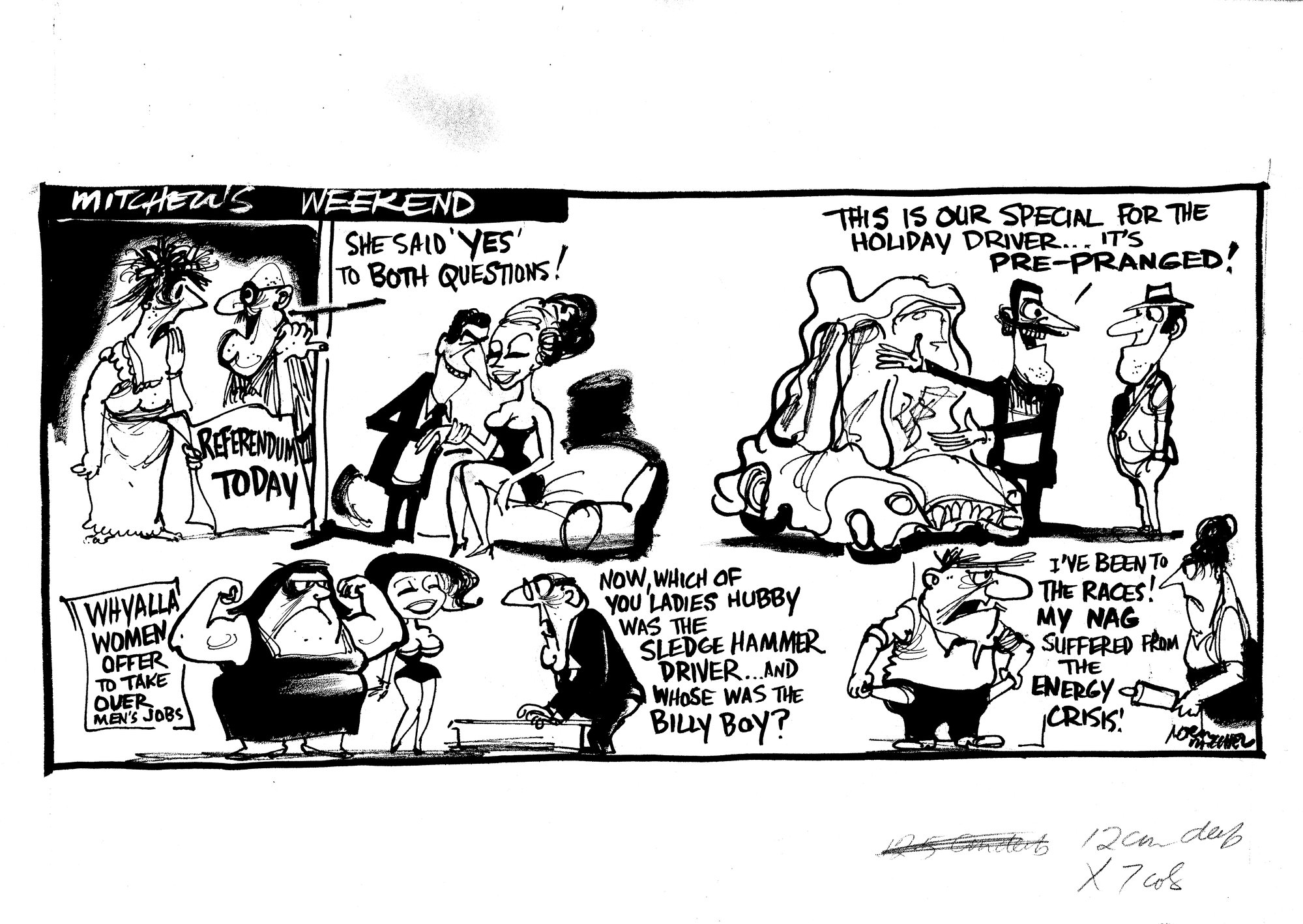 Cartoon - Mitchell's weekend